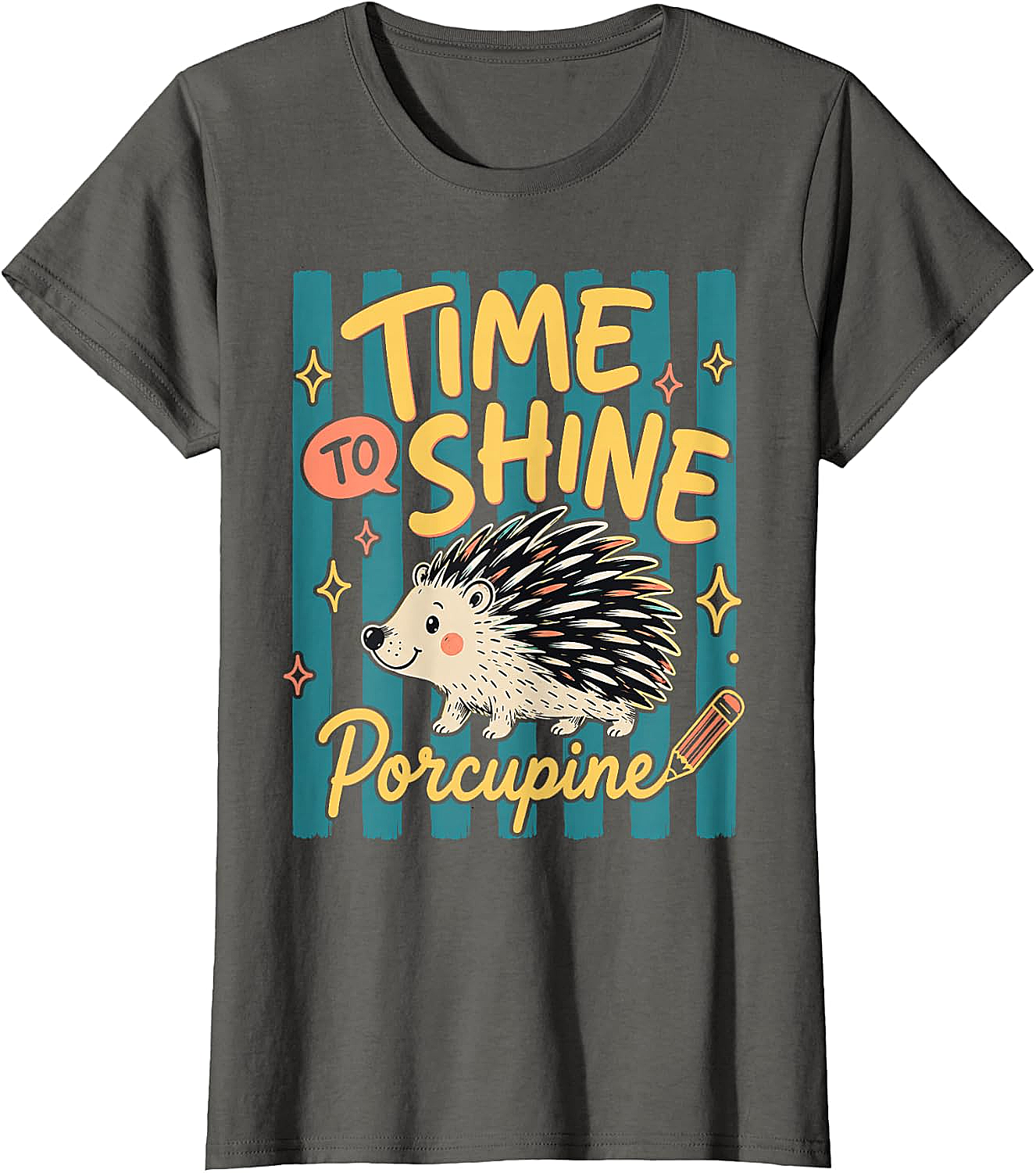  Time to Shine Porcupine Cute Back to School T-Shirt