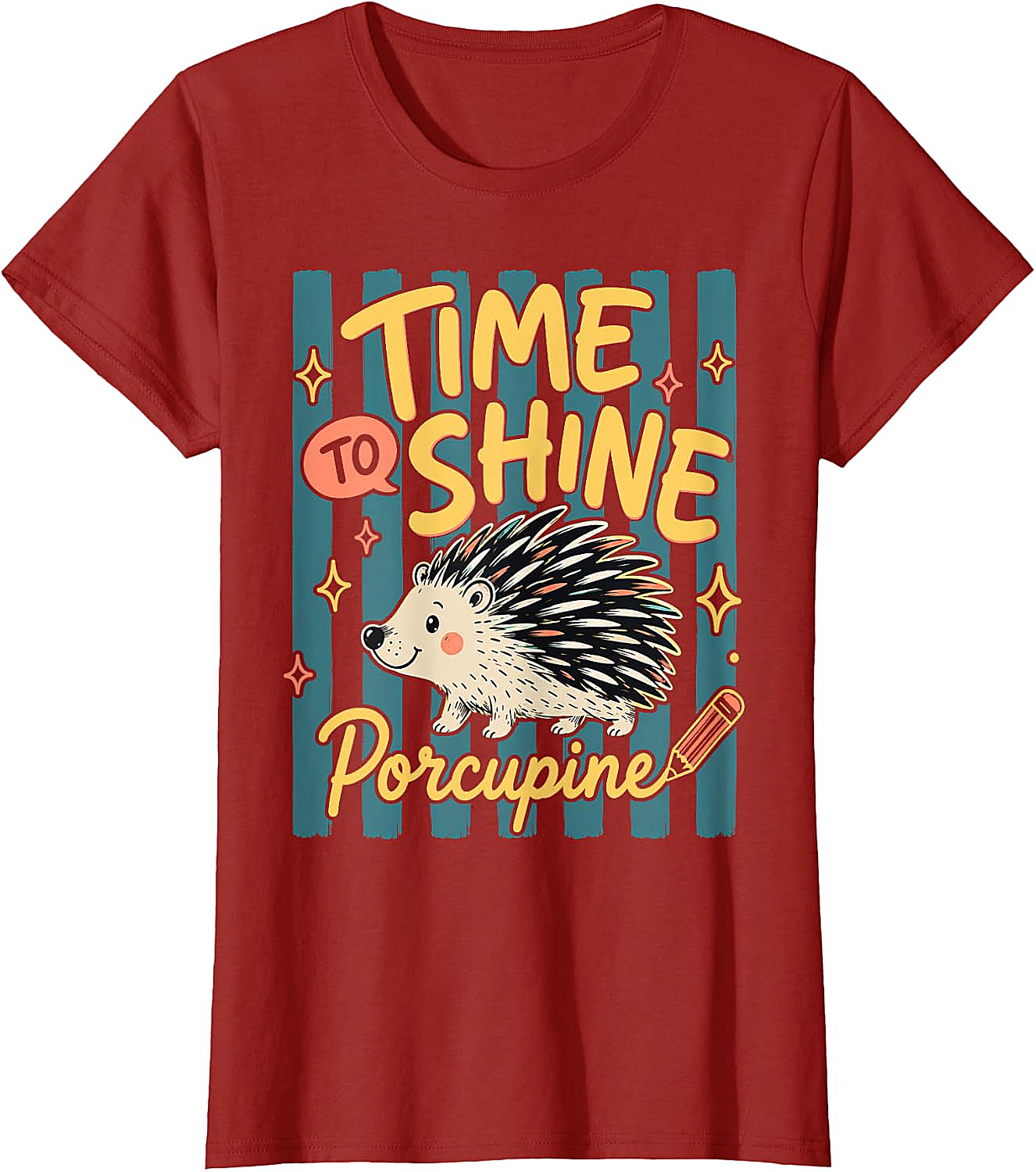  Time to Shine Porcupine Cute Back to School T-Shirt