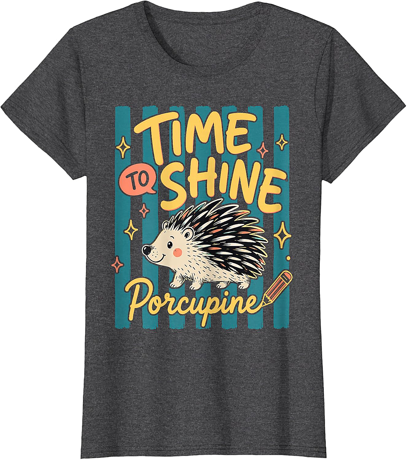  Time to Shine Porcupine Cute Back to School T-Shirt