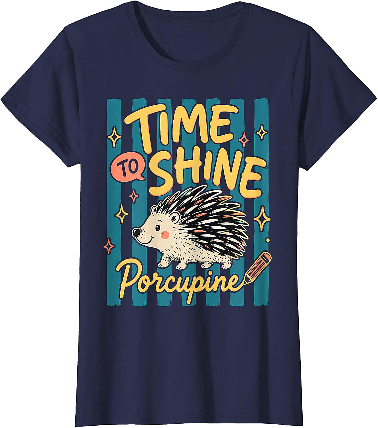  Time to Shine Porcupine Cute Back to School T-Shirt