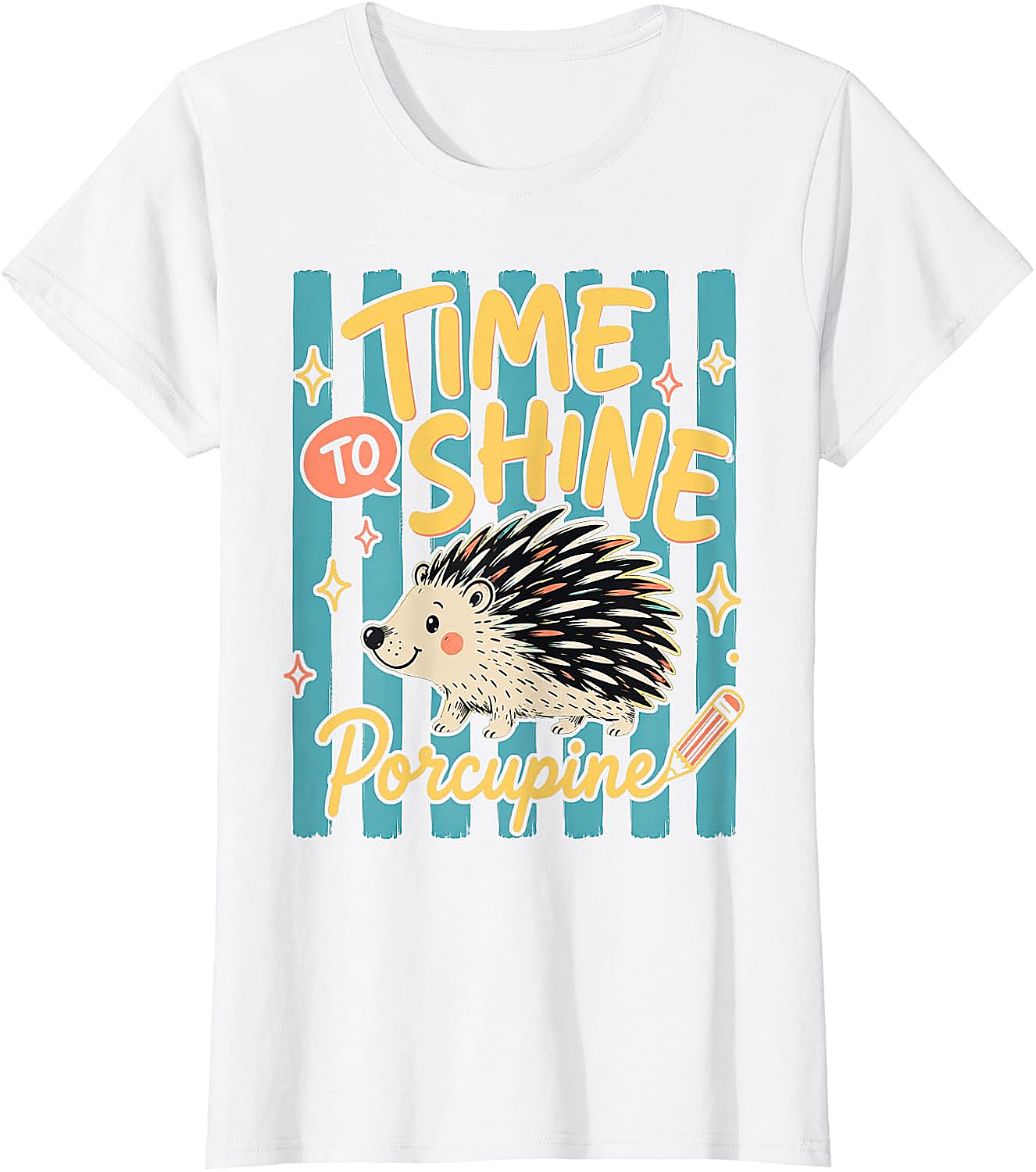  Time to Shine Porcupine Cute Back to School T-Shirt