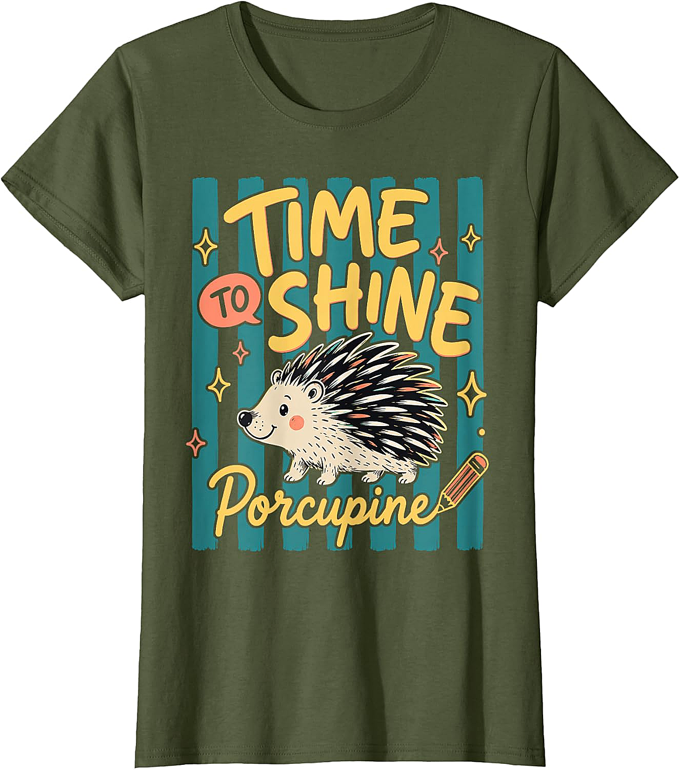  Time to Shine Porcupine Cute Back to School T-Shirt