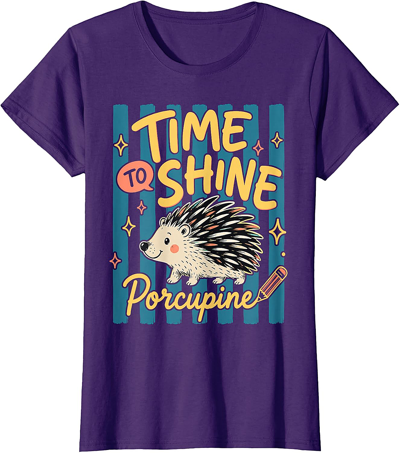  Time to Shine Porcupine Cute Back to School T-Shirt