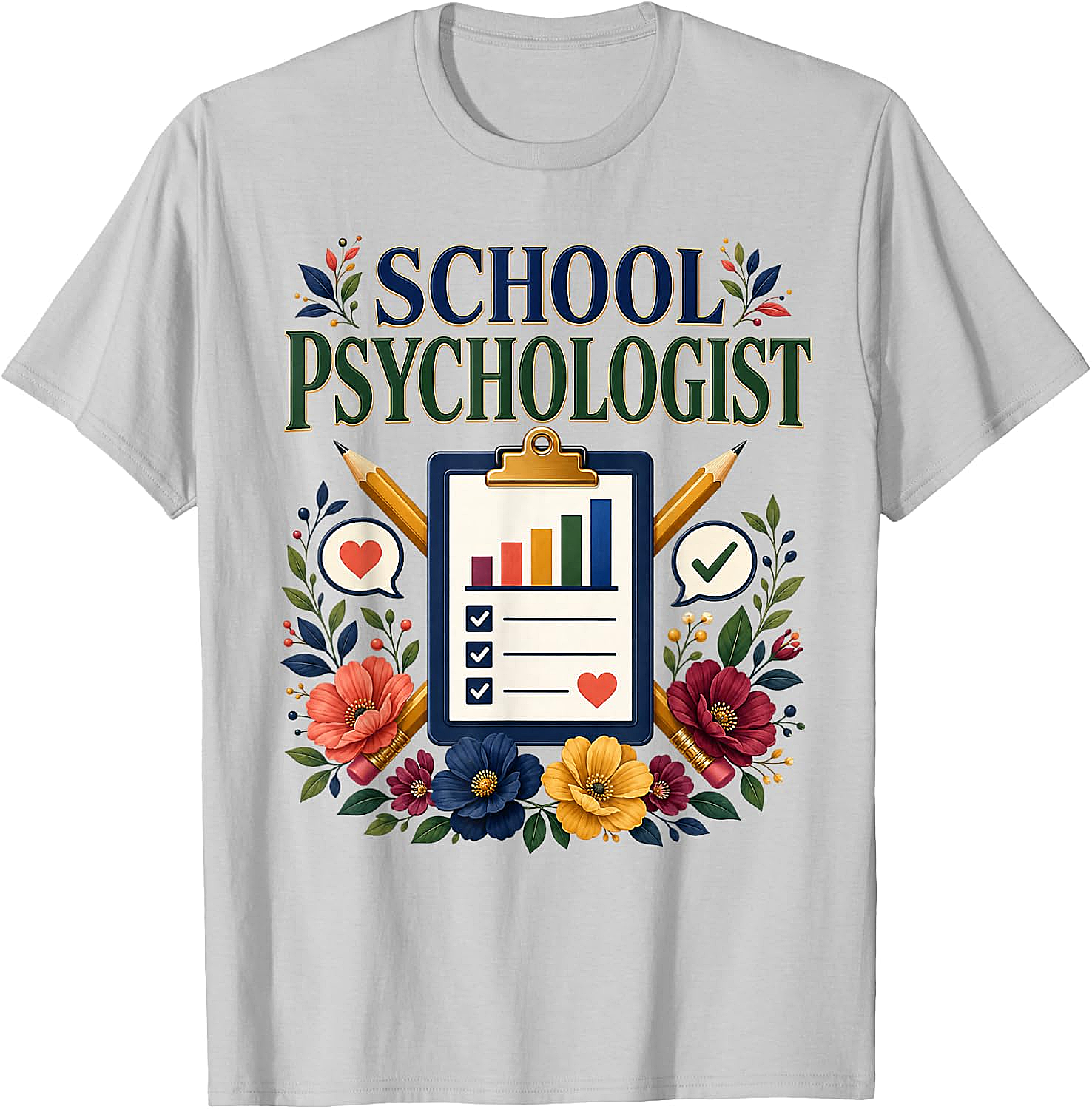 School Psychologist Floral T-Shirt - Student Support Tee