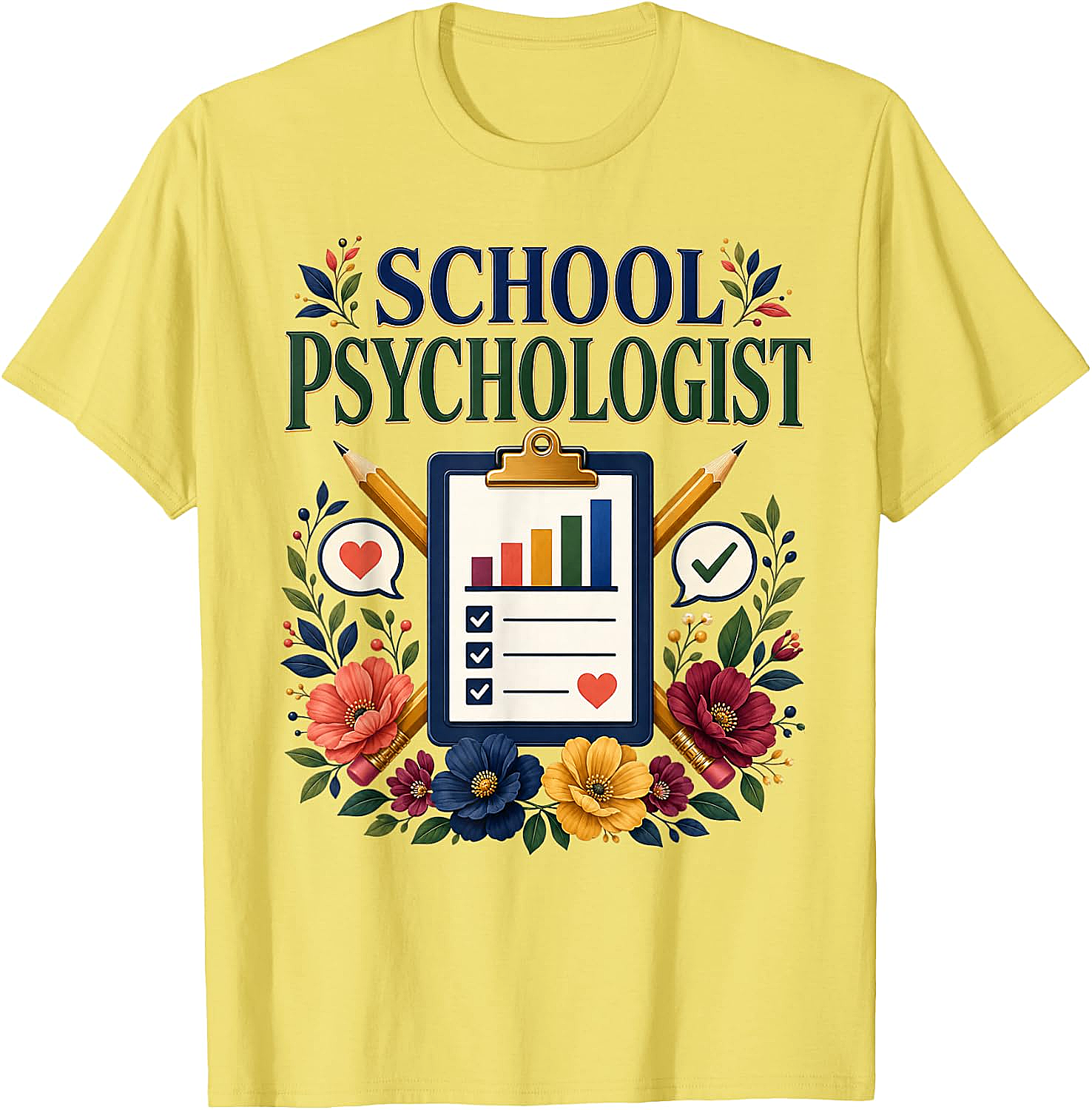School Psychologist Floral T-Shirt - Student Support Tee