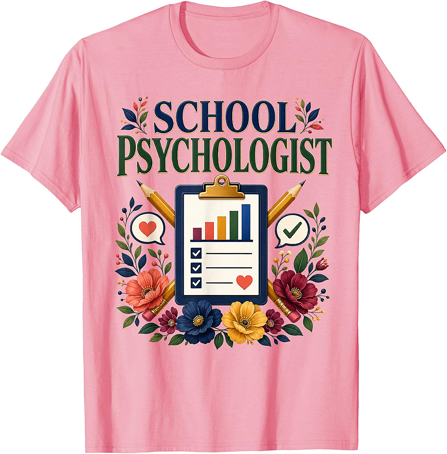 School Psychologist Floral T-Shirt - Student Support Tee