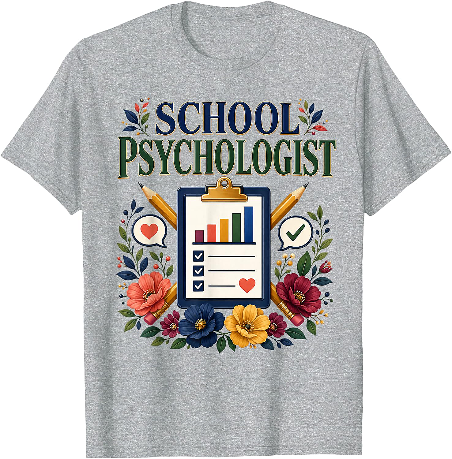School Psychologist Floral T-Shirt - Student Support Tee