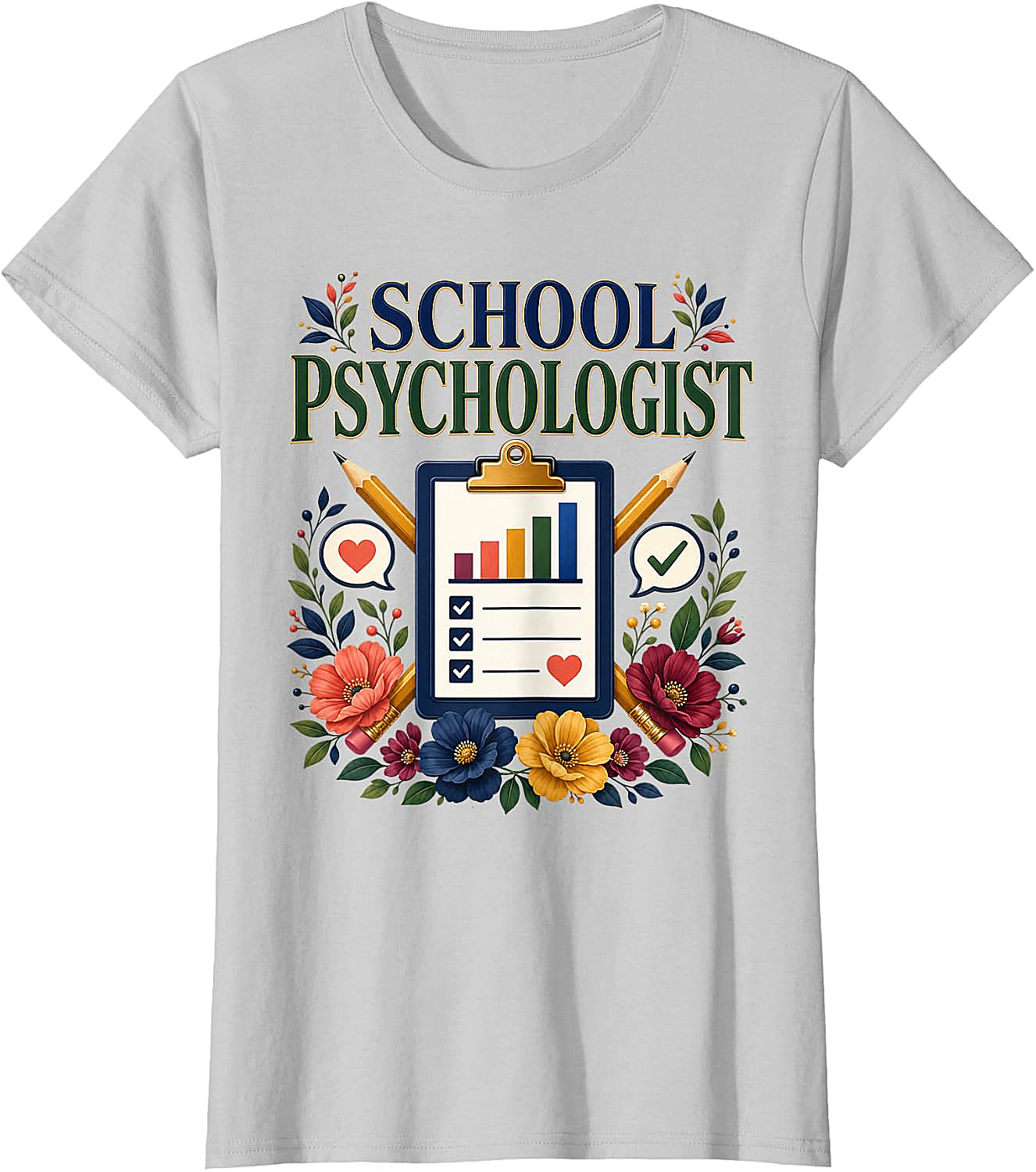 School Psychologist Floral T-Shirt - Student Support Tee