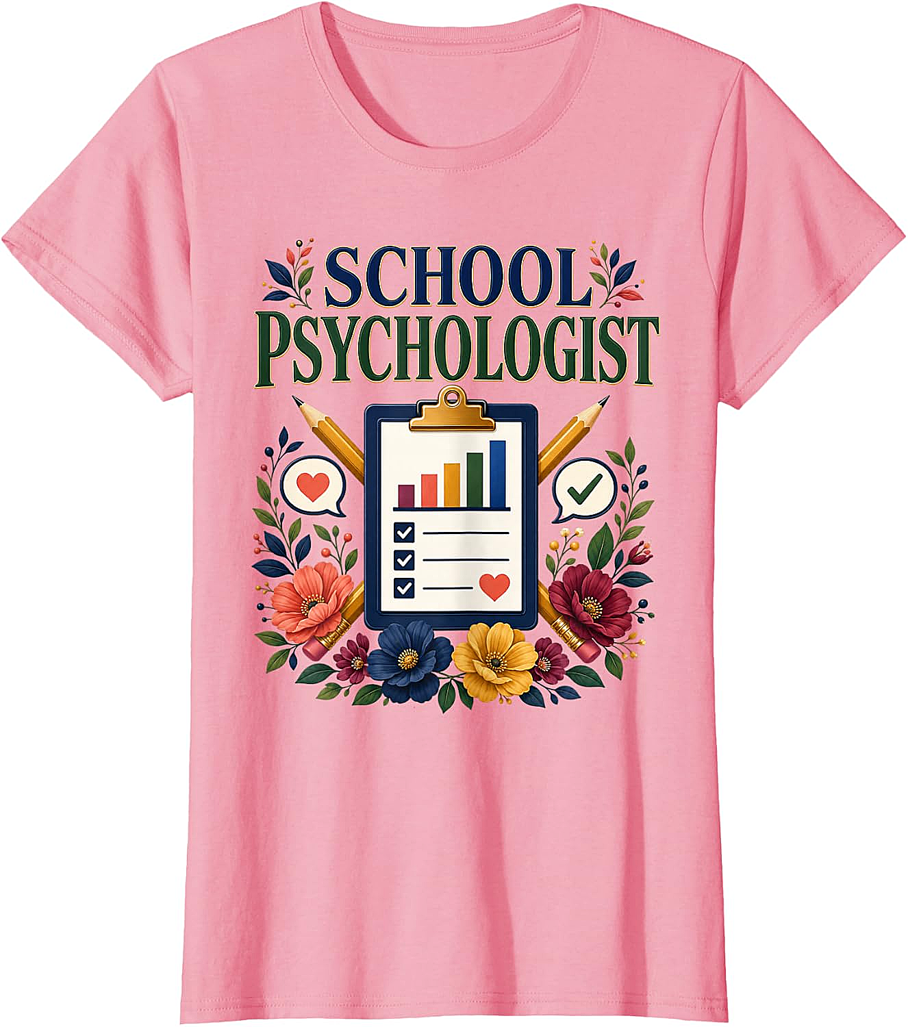 School Psychologist Floral T-Shirt - Student Support Tee