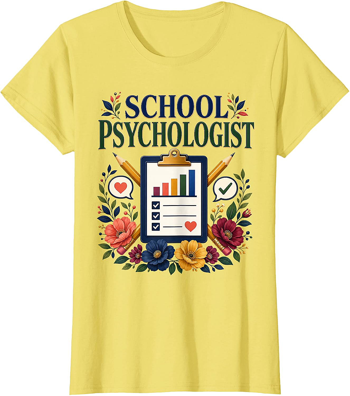 School Psychologist Floral T-Shirt - Student Support Tee