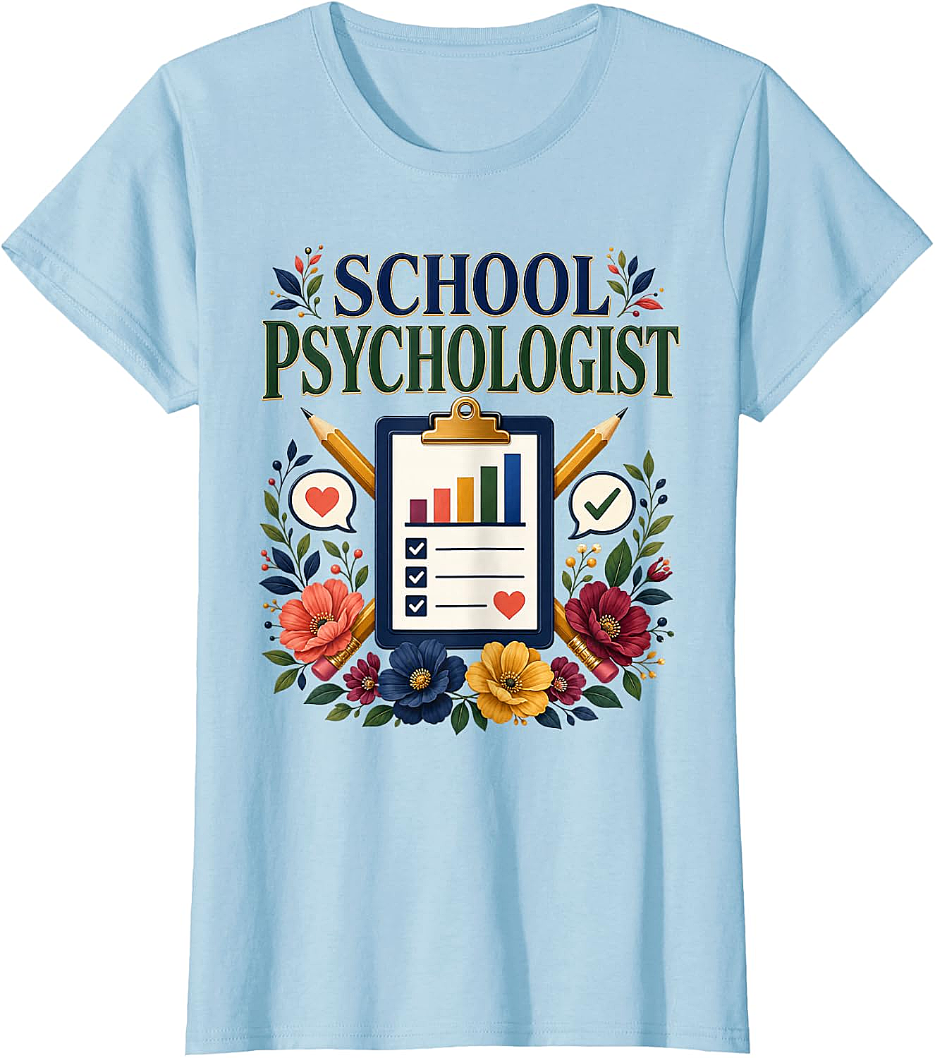 School Psychologist Floral T-Shirt - Student Support Tee