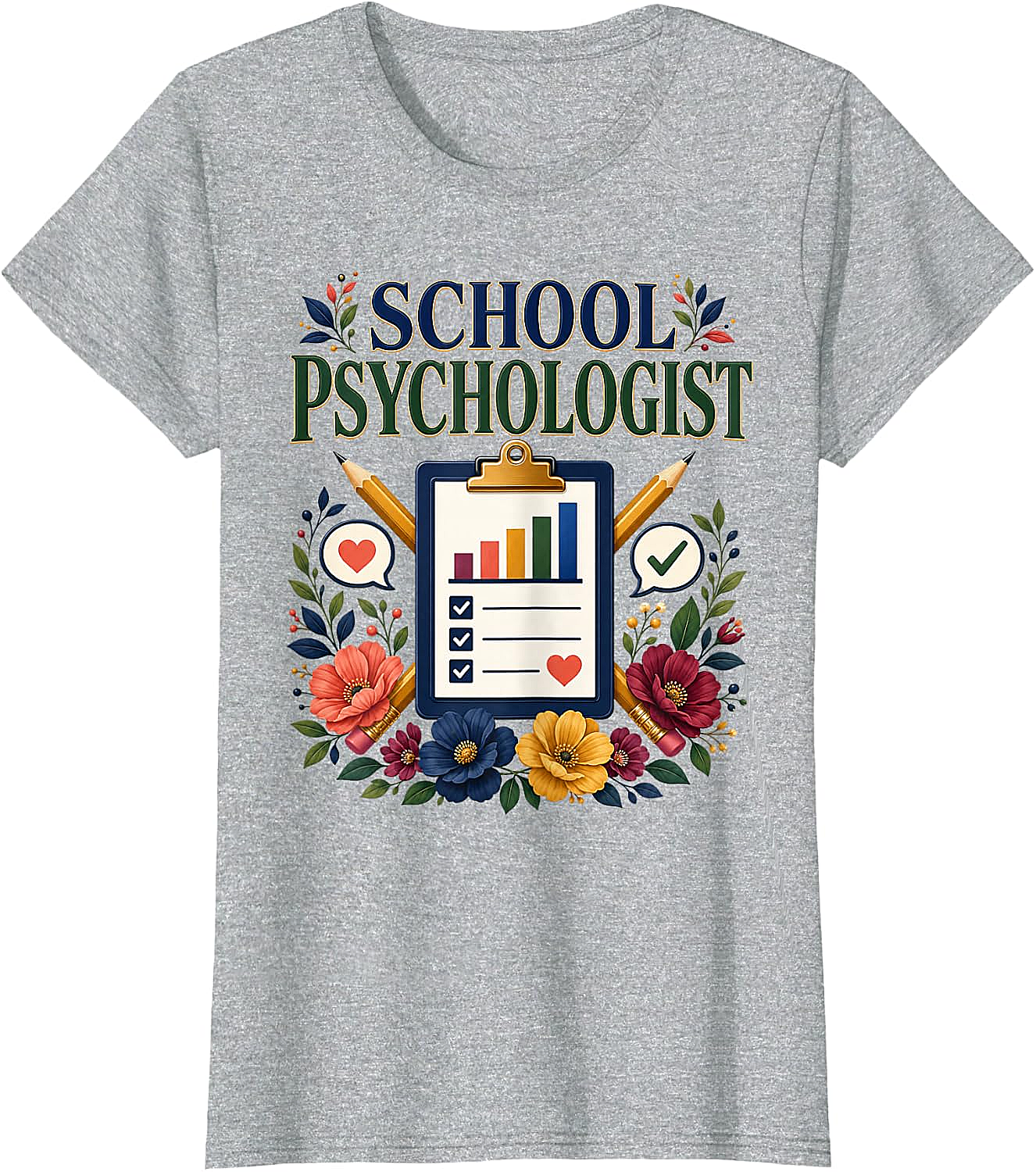 School Psychologist Floral T-Shirt - Student Support Tee