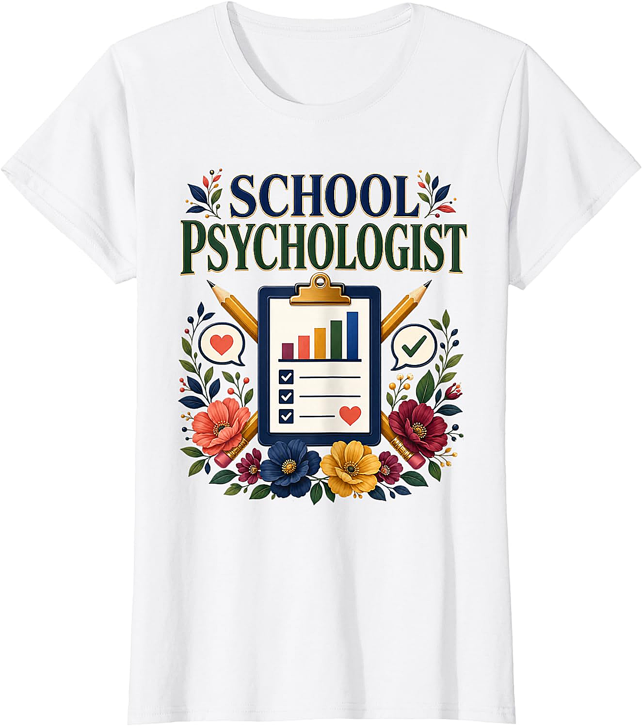 School Psychologist Floral T-Shirt - Student Support Tee