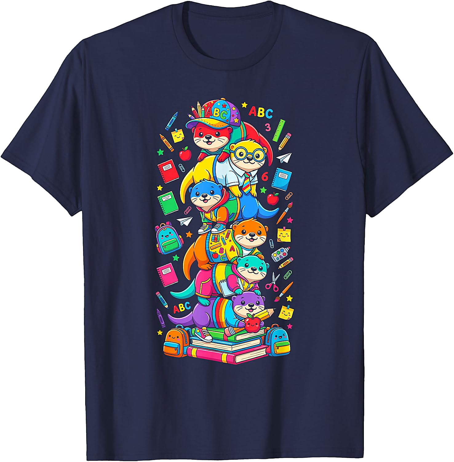 Funny Otter Back to School Teacher T-Shirt | Cute Graphic Tee