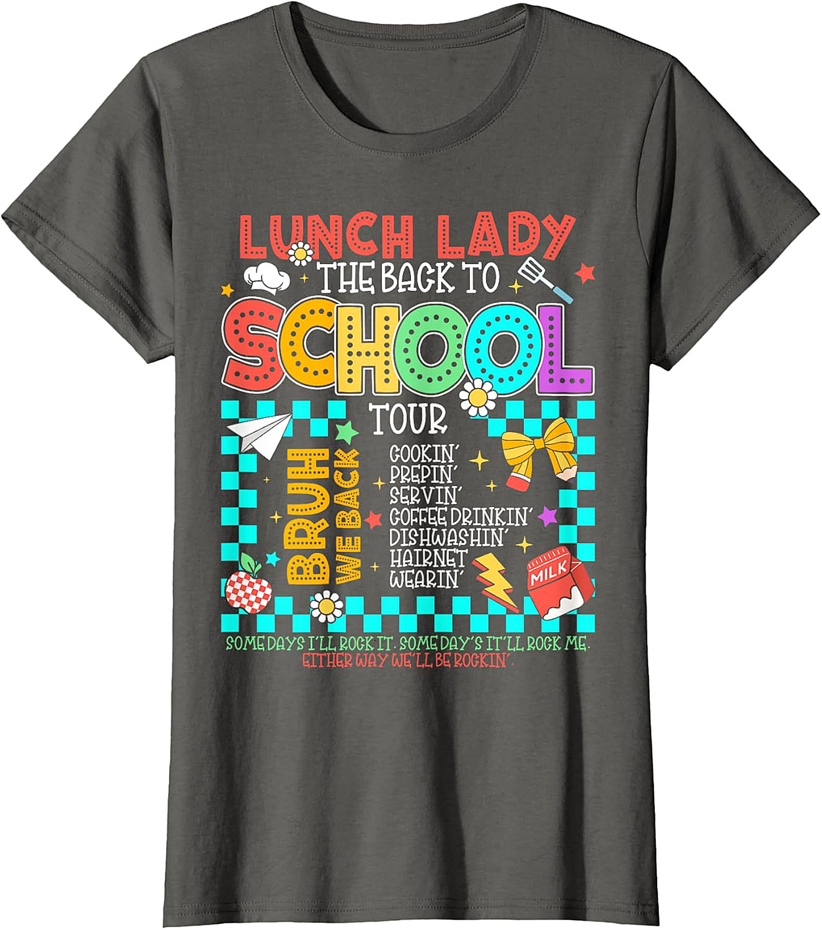 Funny Lunch Lady Back to School Tour T-Shirt - Cafeteria Staff