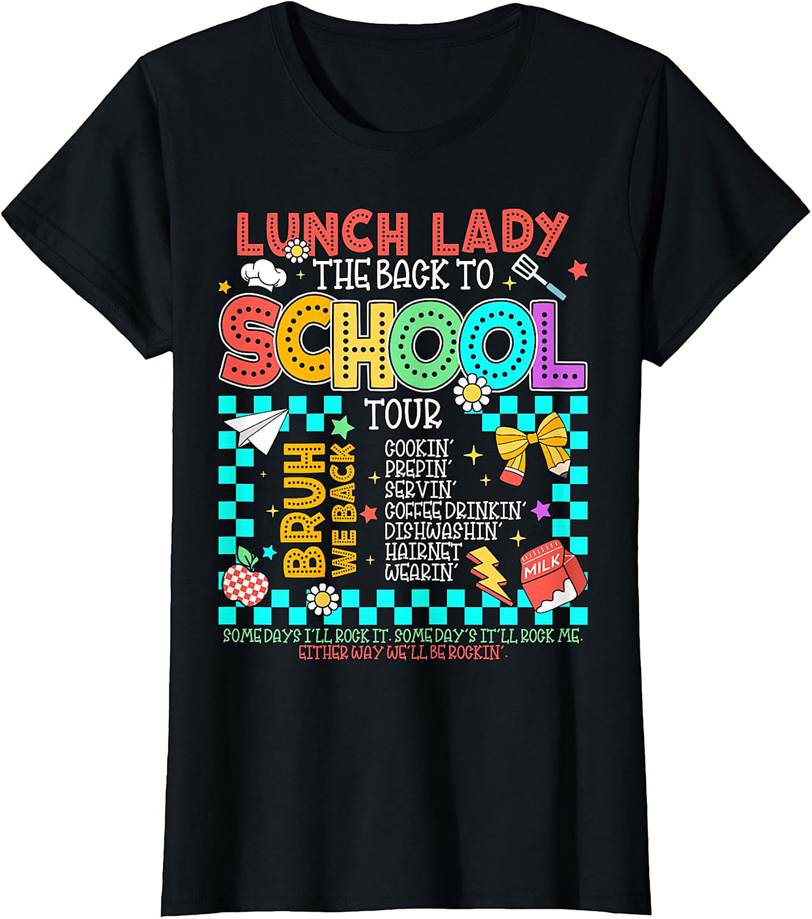 Funny Lunch Lady Back to School Tour T-Shirt - Cafeteria Staff