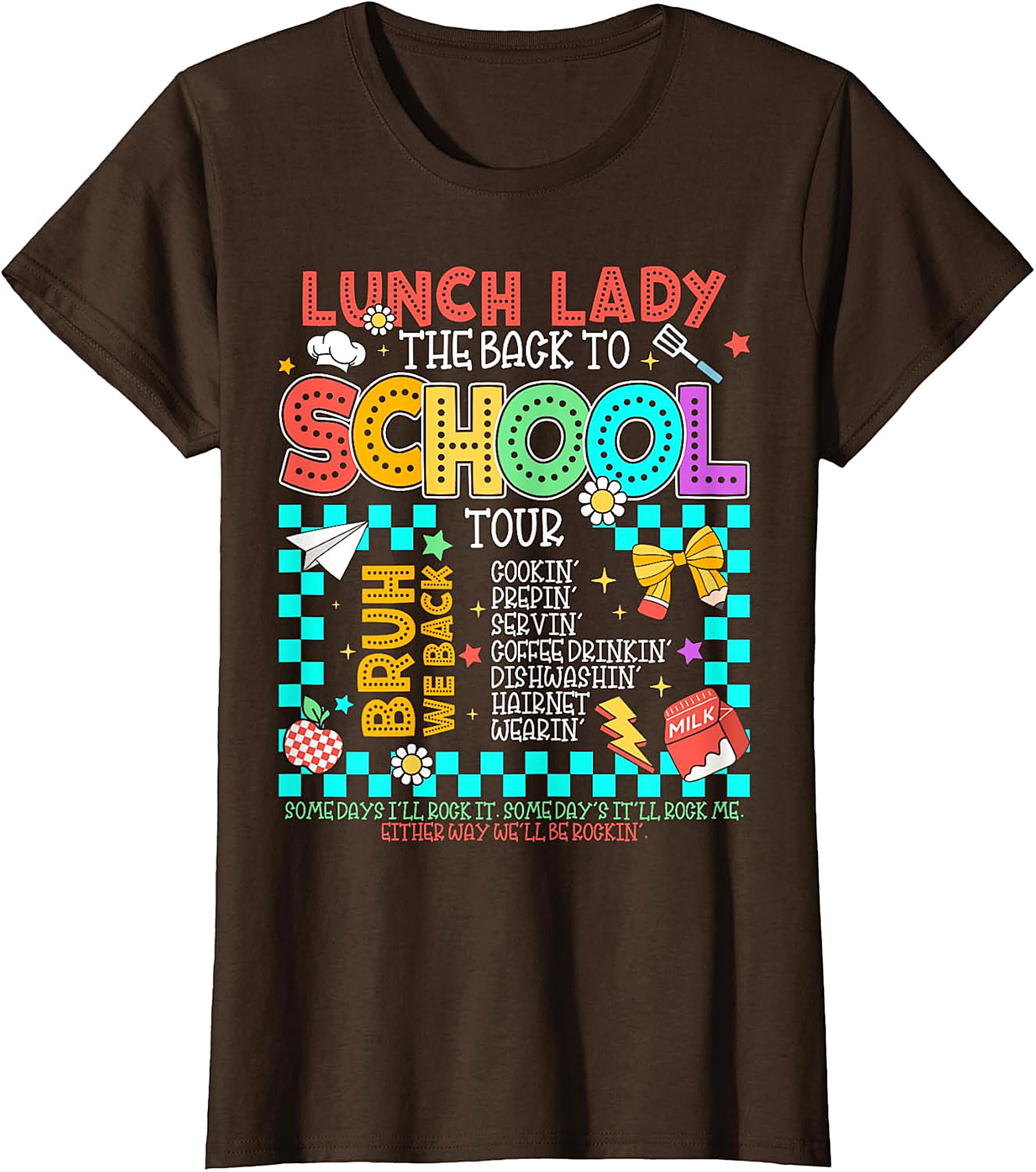 Funny Lunch Lady Back to School Tour T-Shirt - Cafeteria Staff
