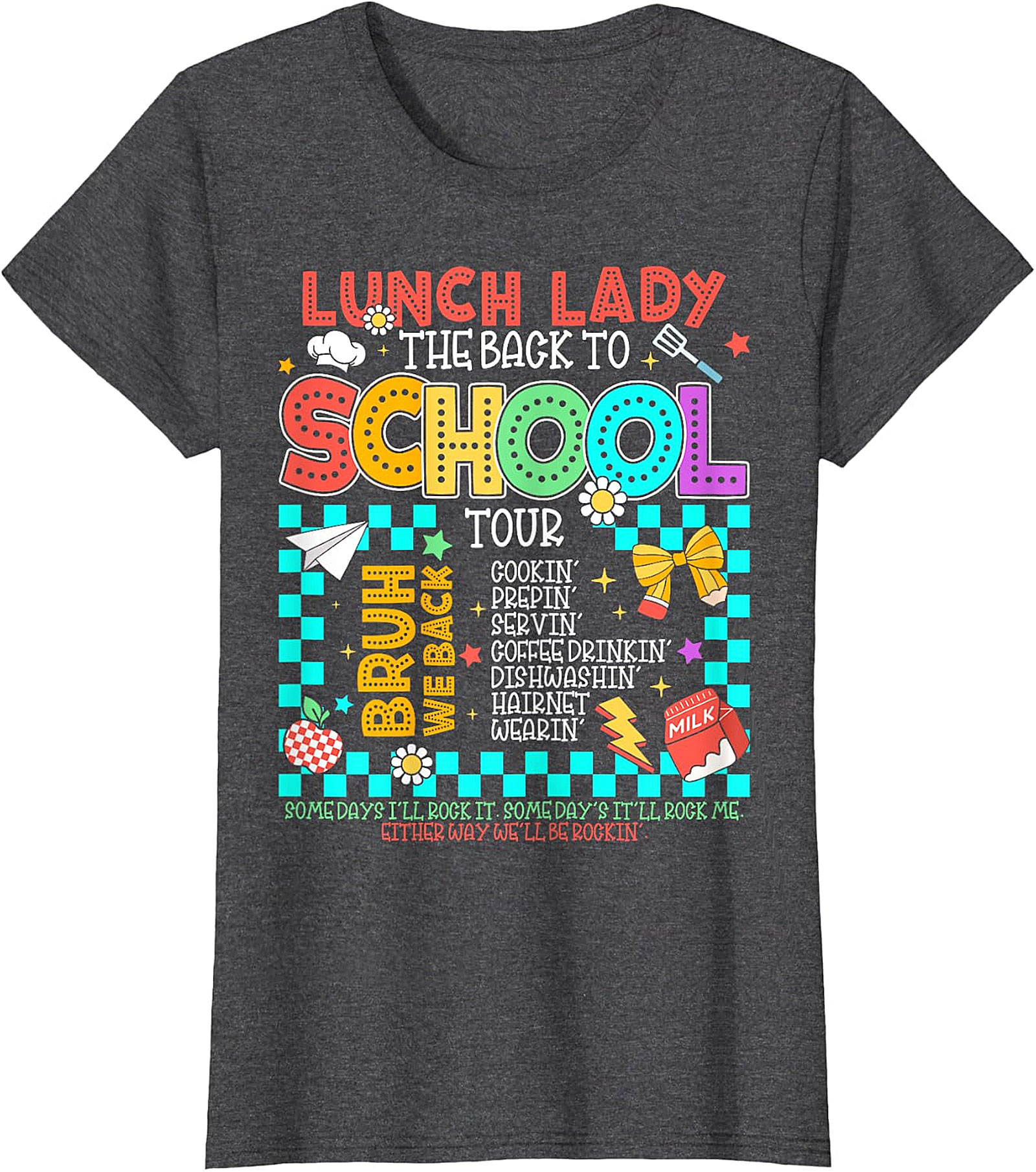 Funny Lunch Lady Back to School Tour T-Shirt - Cafeteria Staff