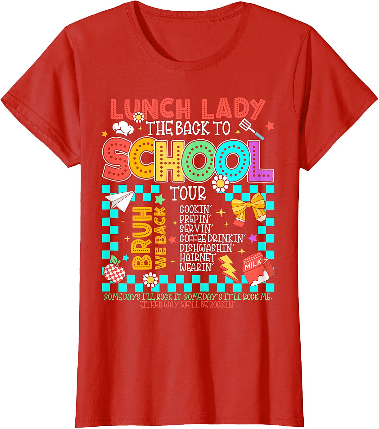 Funny Lunch Lady Back to School Tour T-Shirt - Cafeteria Staff