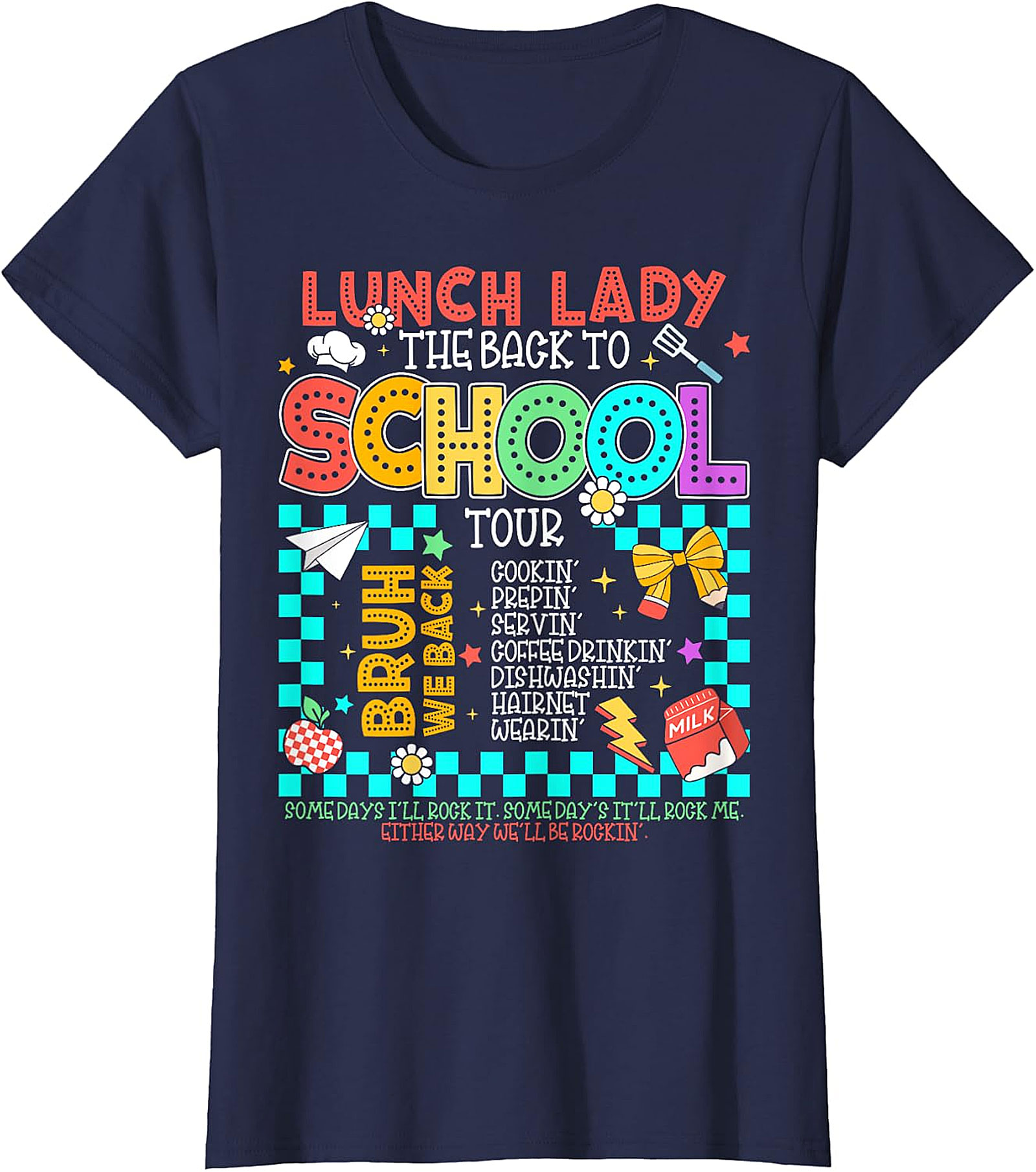 Funny Lunch Lady Back to School Tour T-Shirt - Cafeteria Staff