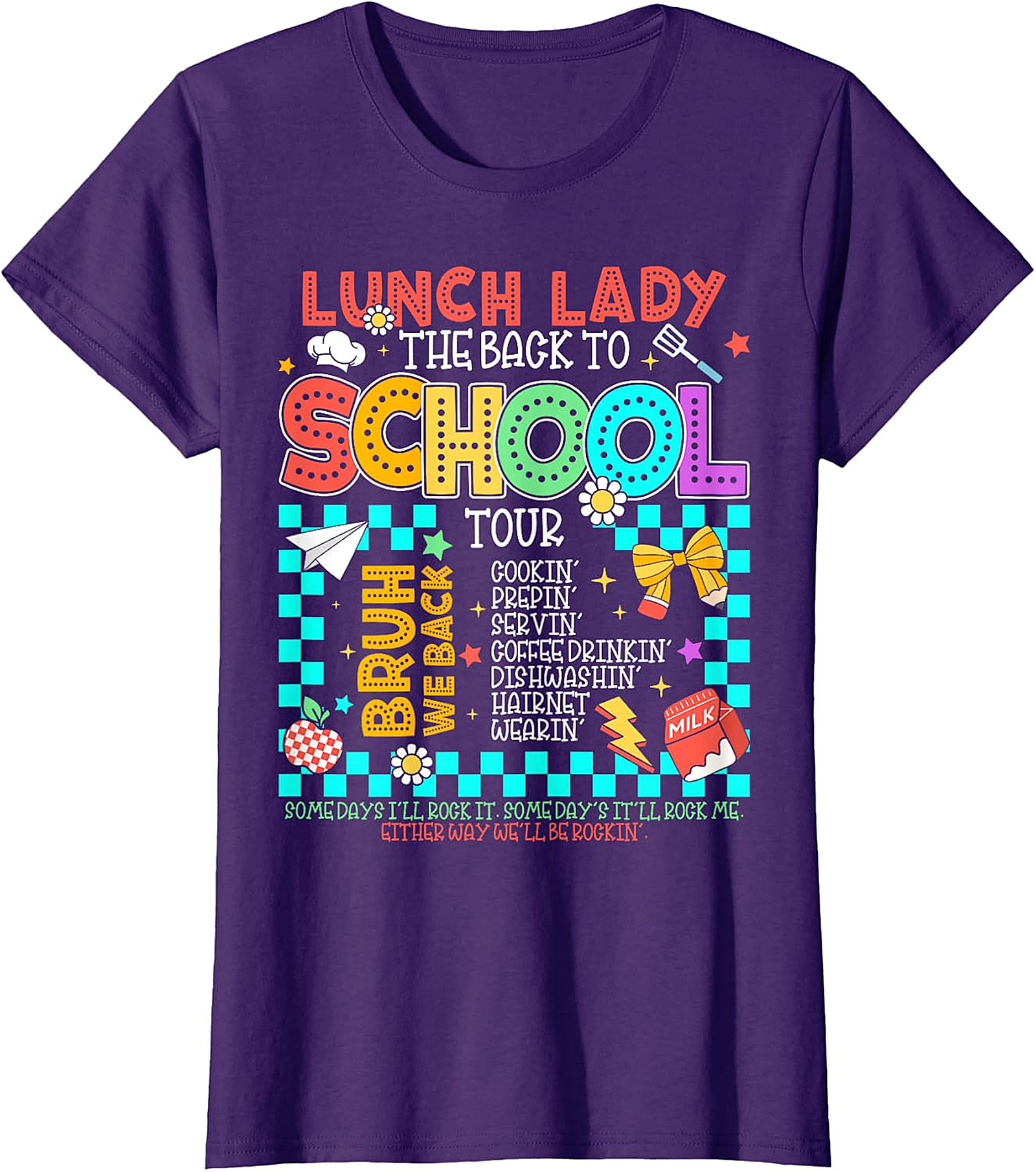 Funny Lunch Lady Back to School Tour T-Shirt - Cafeteria Staff