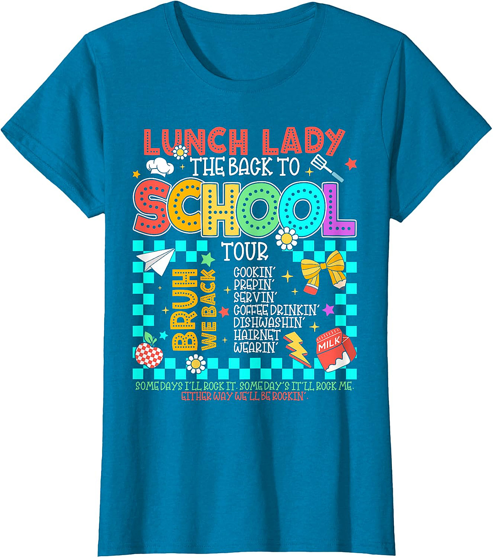 Funny Lunch Lady Back to School Tour T-Shirt - Cafeteria Staff