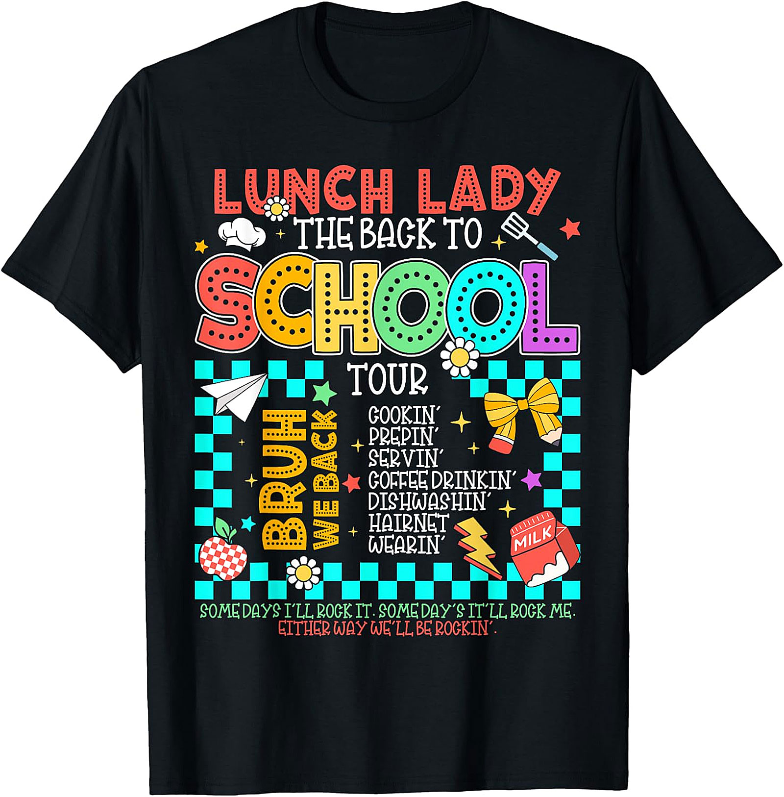 Funny Lunch Lady Back to School Tour T-Shirt - Cafeteria Staff