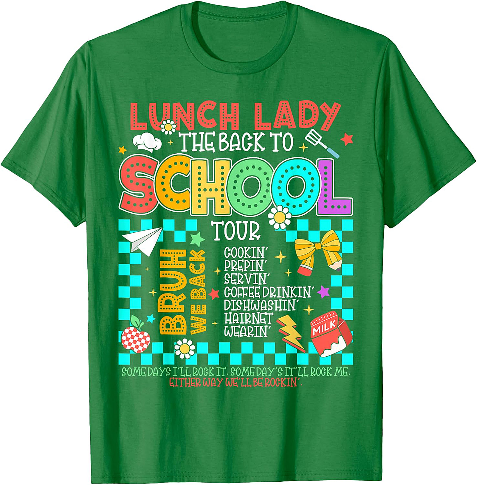 Funny Lunch Lady Back to School Tour T-Shirt - Cafeteria Staff