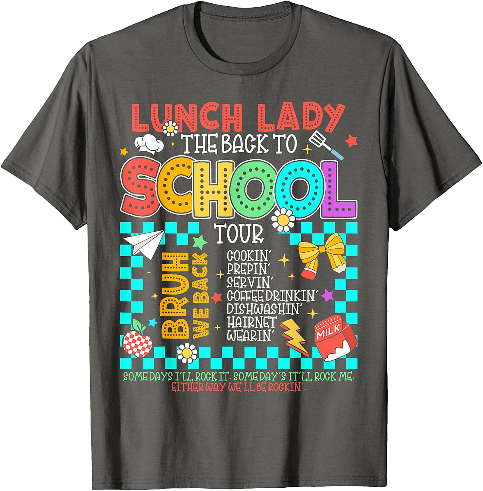 Funny Lunch Lady Back to School Tour T-Shirt - Cafeteria Staff