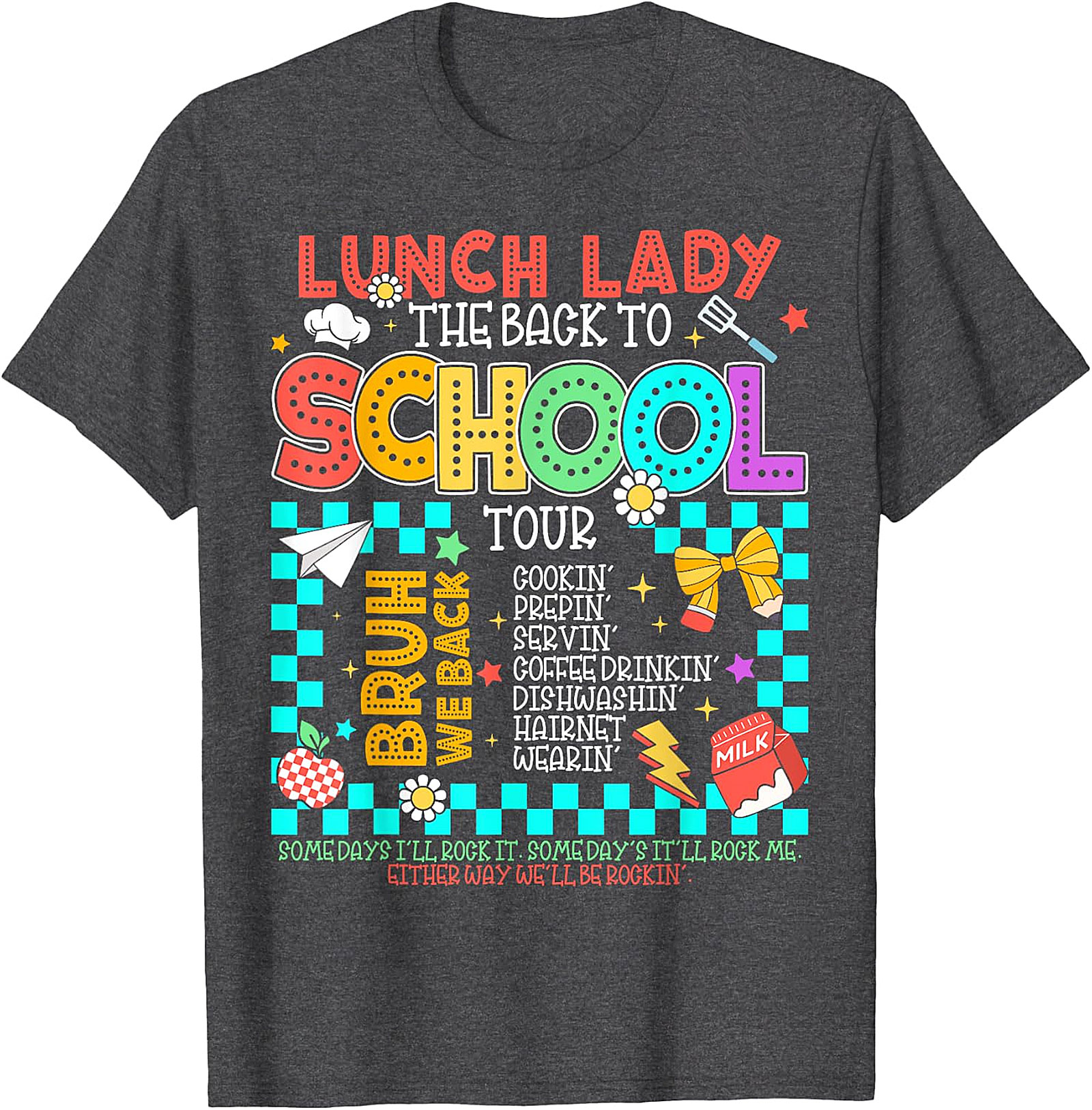 Funny Lunch Lady Back to School Tour T-Shirt - Cafeteria Staff