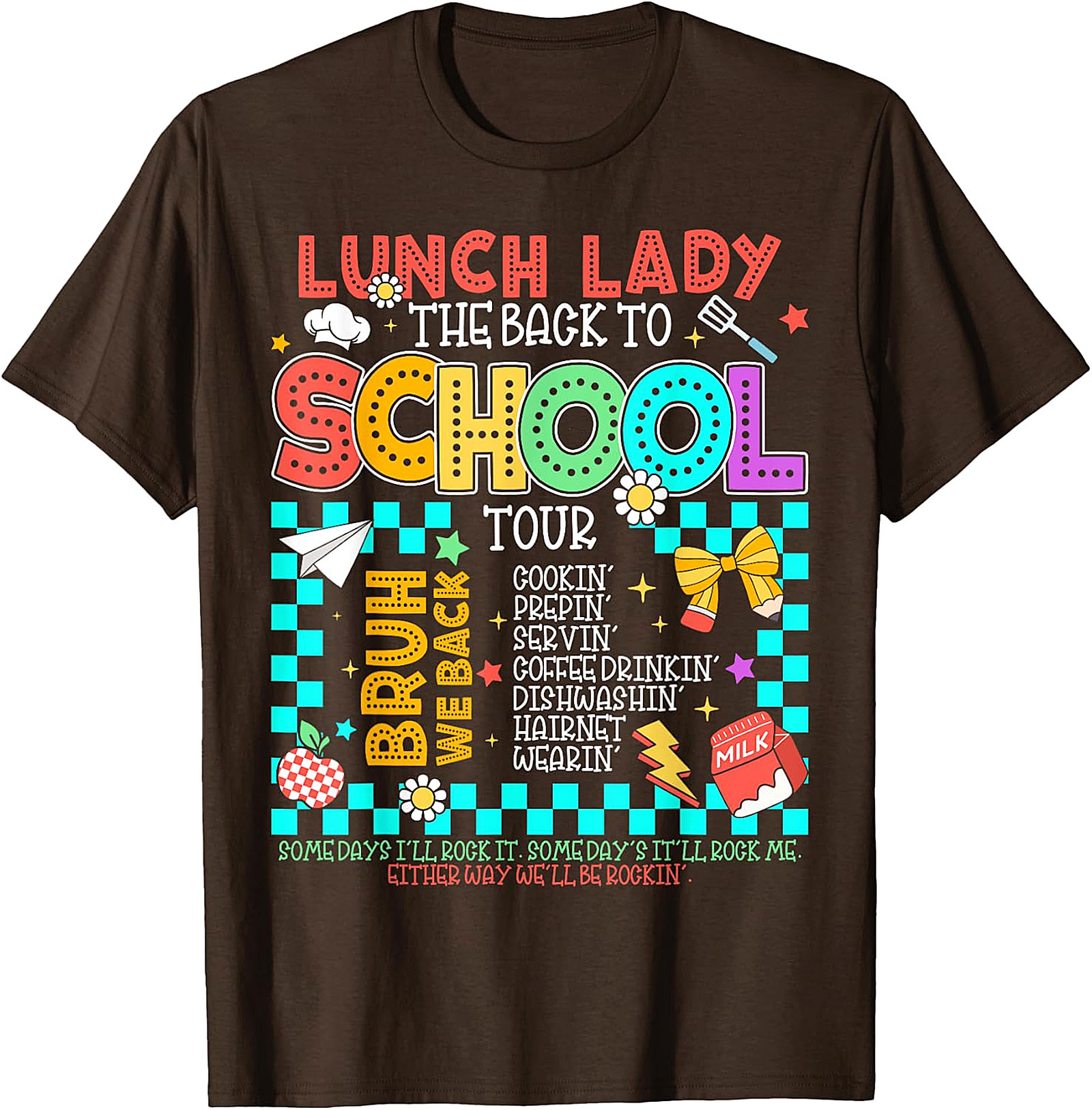 Funny Lunch Lady Back to School Tour T-Shirt - Cafeteria Staff