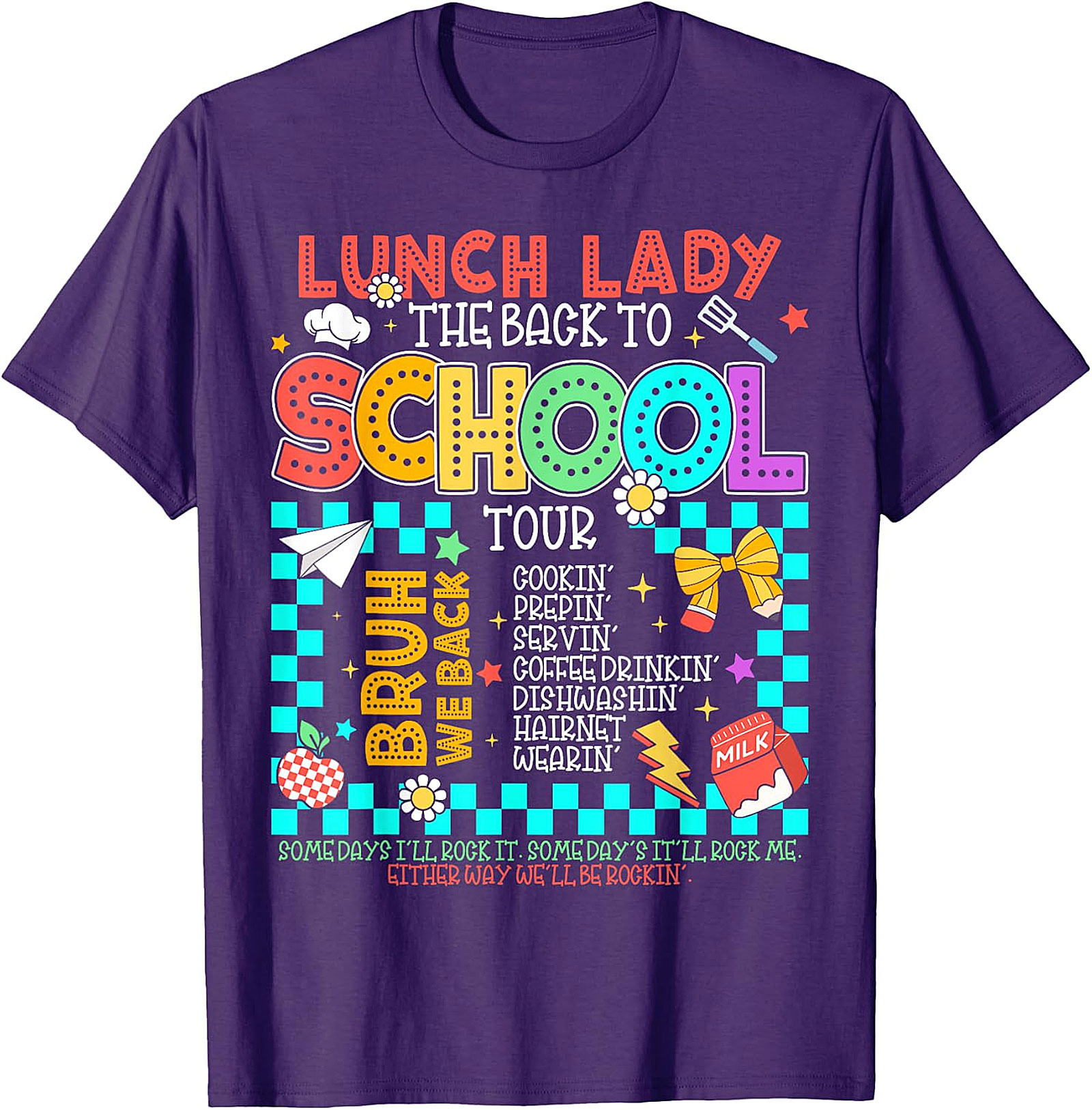 Funny Lunch Lady Back to School Tour T-Shirt - Cafeteria Staff
