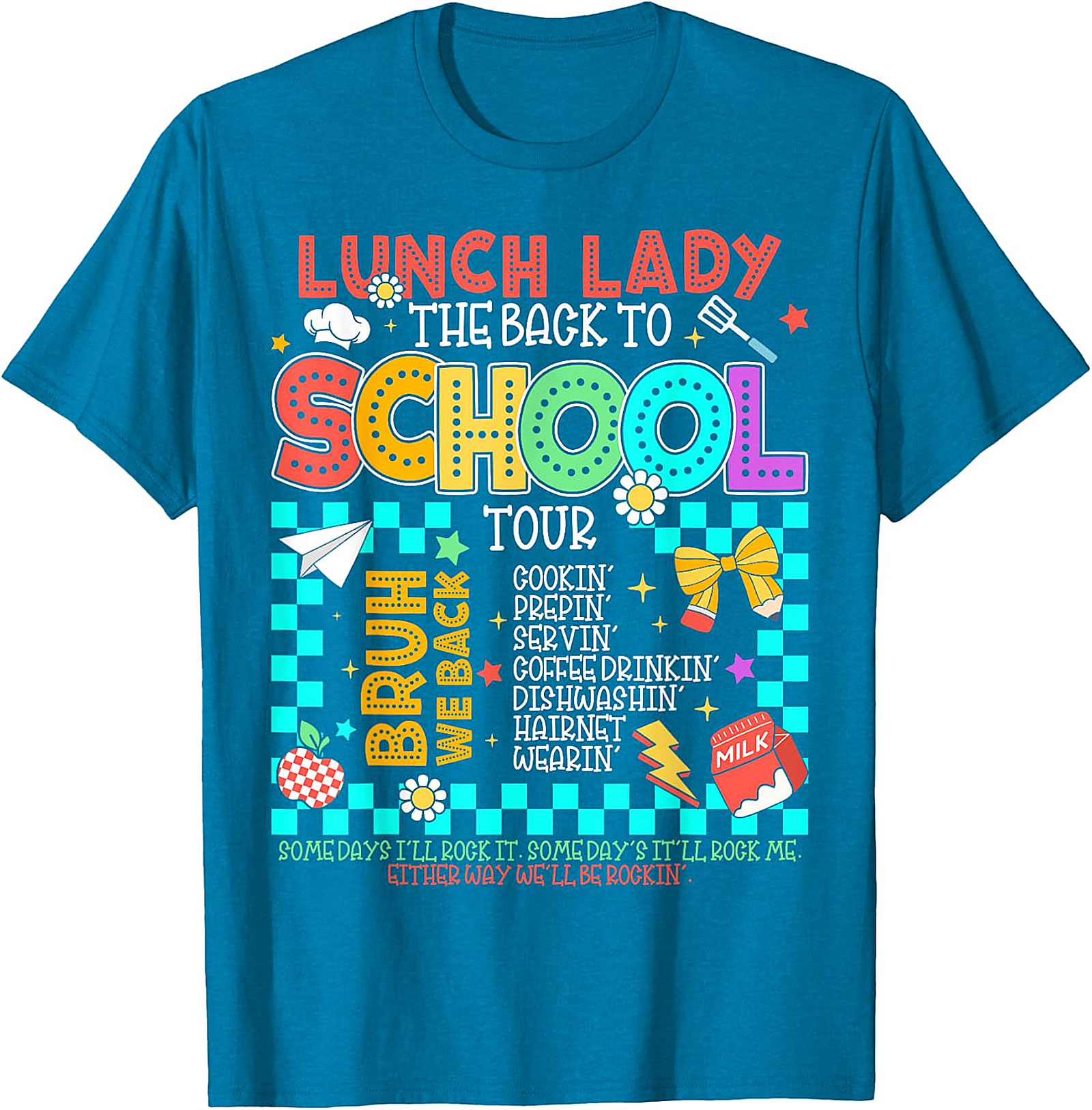 Funny Lunch Lady Back to School Tour T-Shirt - Cafeteria Staff