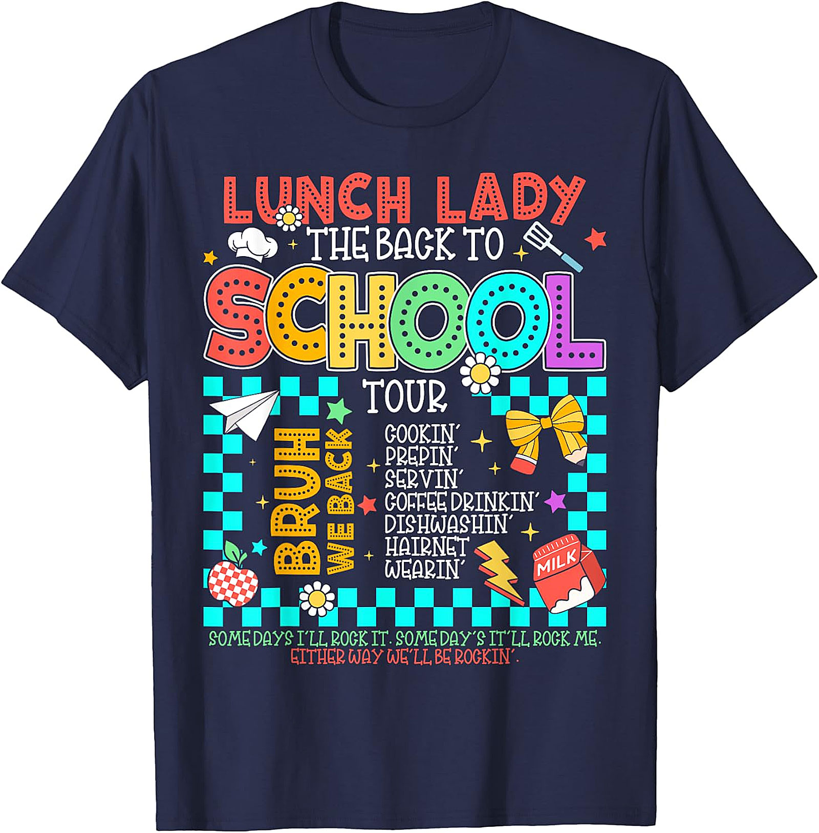 Funny Lunch Lady Back to School Tour T-Shirt - Cafeteria Staff