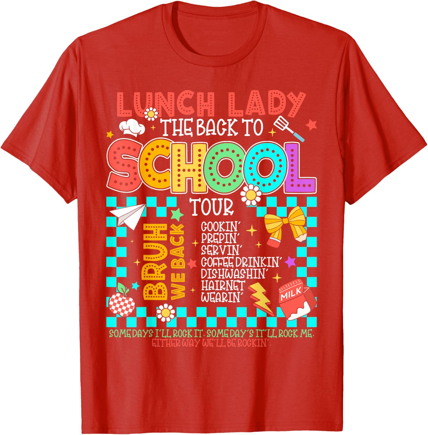 Funny Lunch Lady Back to School Tour T-Shirt - Cafeteria Staff