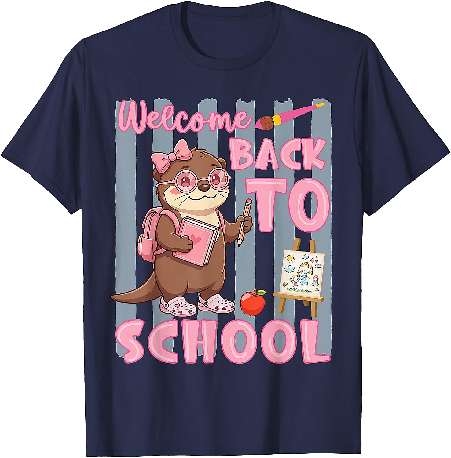 Back to School Otter Shirt for Girls | Cute Student Tee