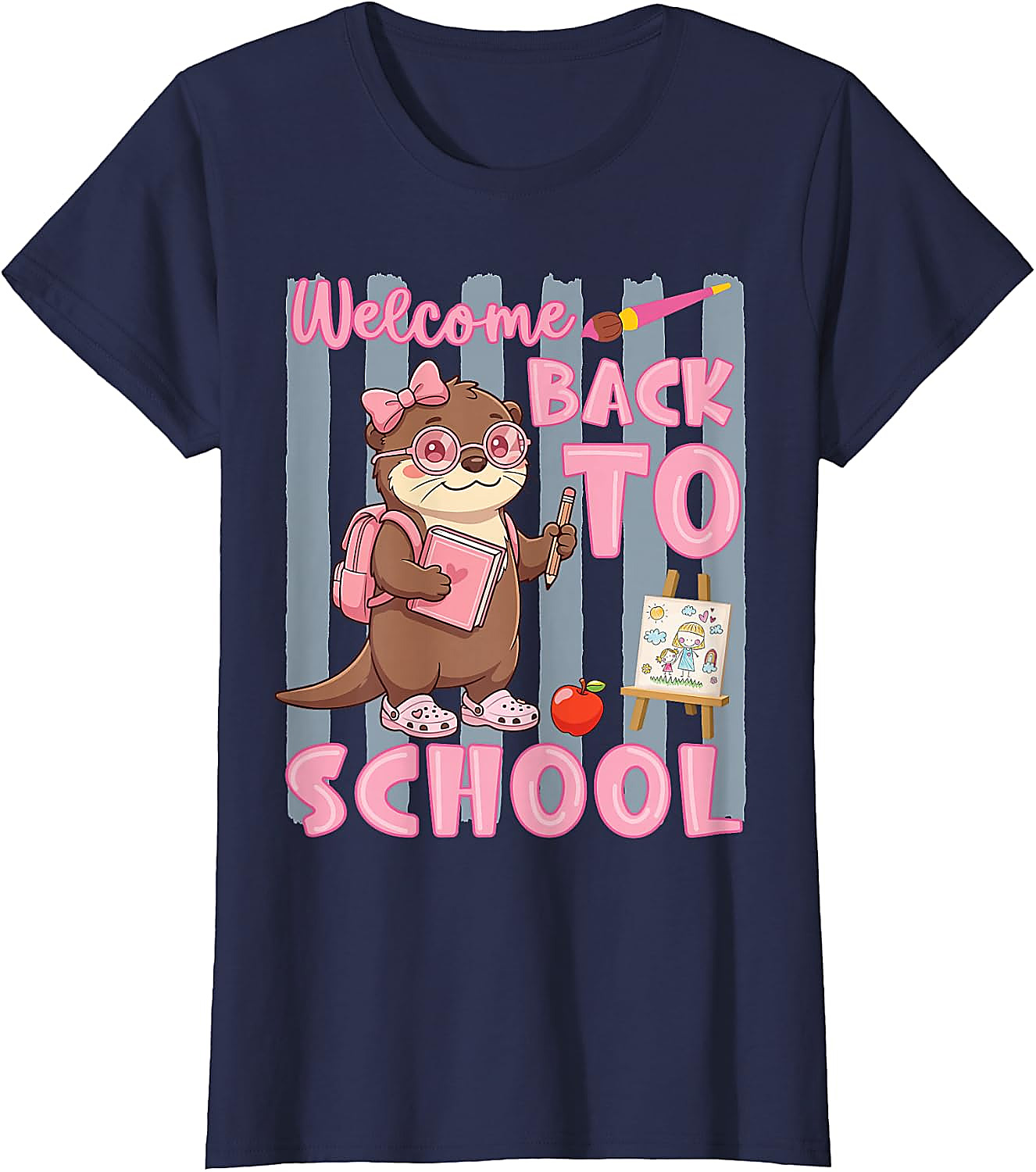 Back to School Otter Shirt for Girls | Cute Student Tee