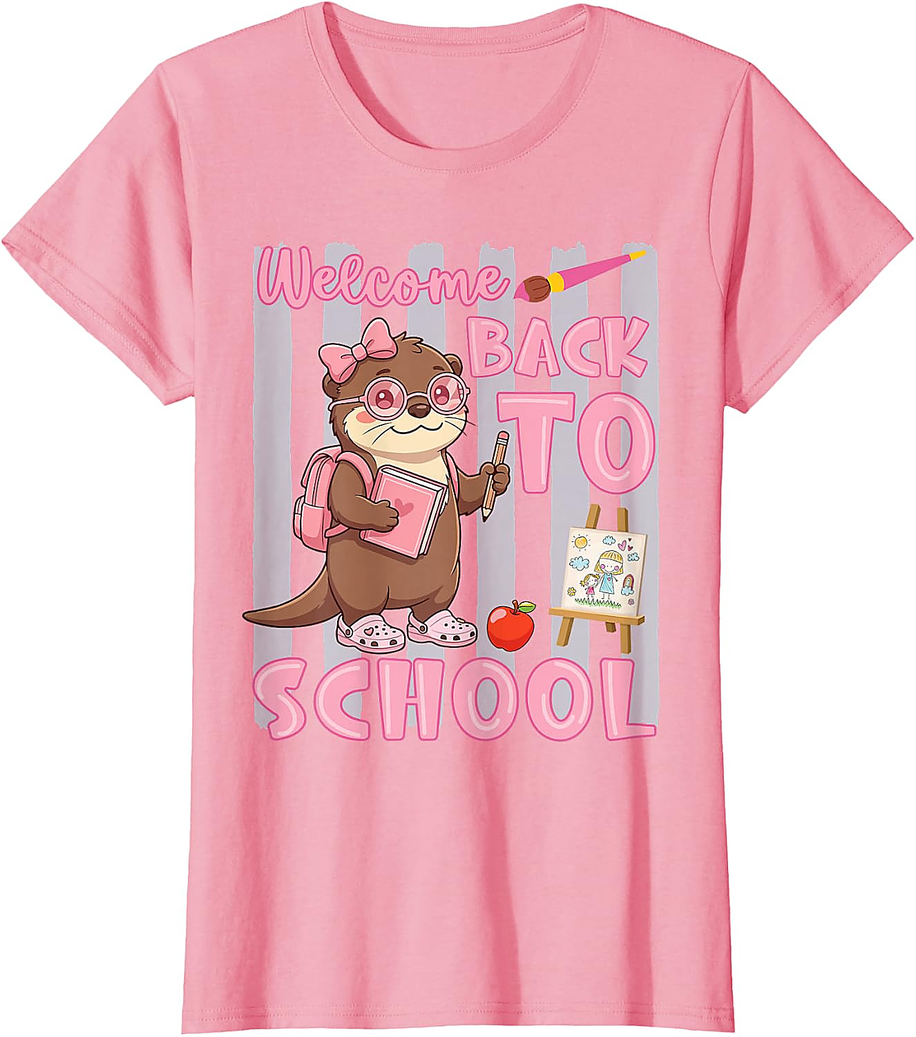 Back to School Otter Shirt for Girls | Cute Student Tee