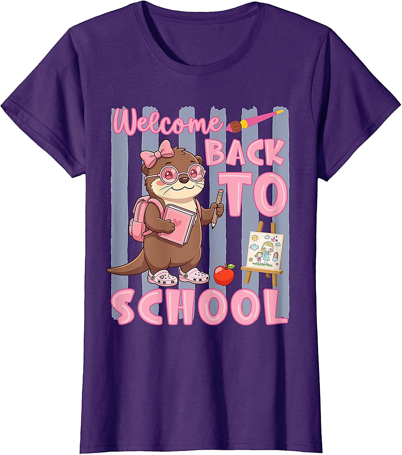 Back to School Otter Shirt for Girls | Cute Student Tee