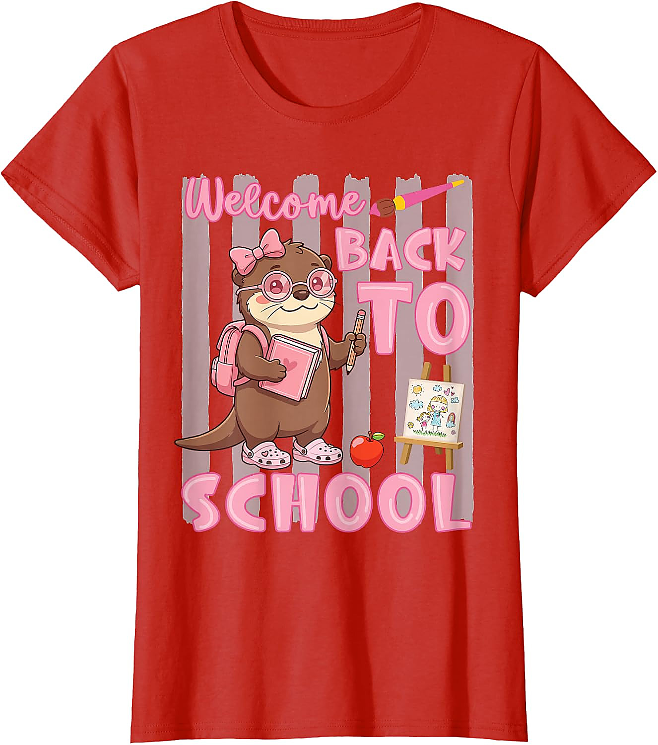 Back to School Otter Shirt for Girls | Cute Student Tee