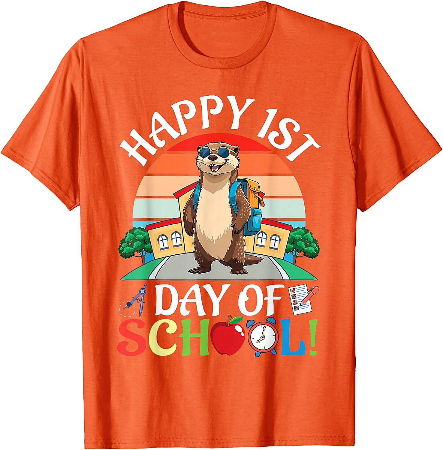 Happy 1st Day of School Otter T-Shirt | Funny Kids Tee