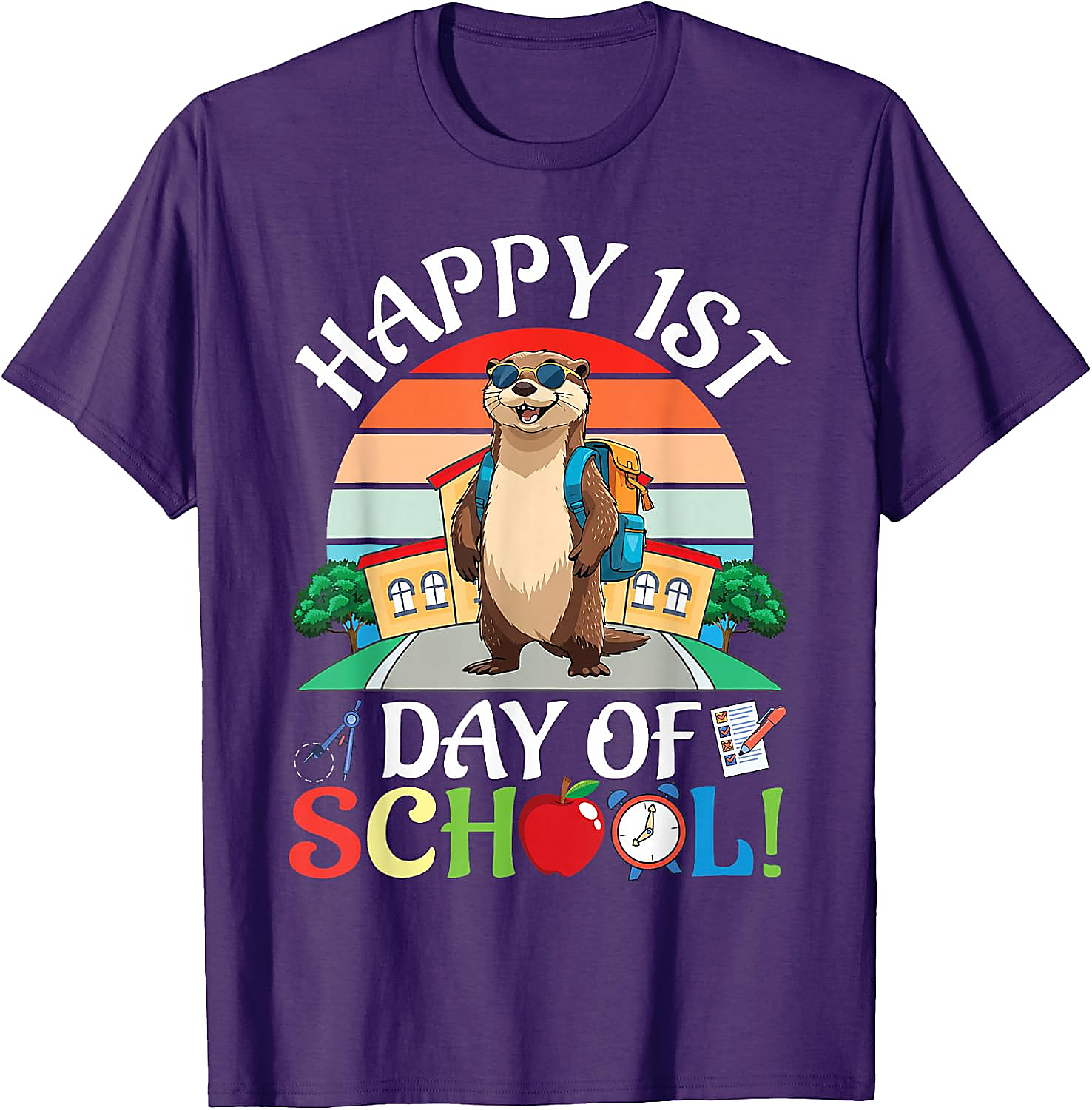 Happy 1st Day of School Otter T-Shirt | Funny Kids Tee