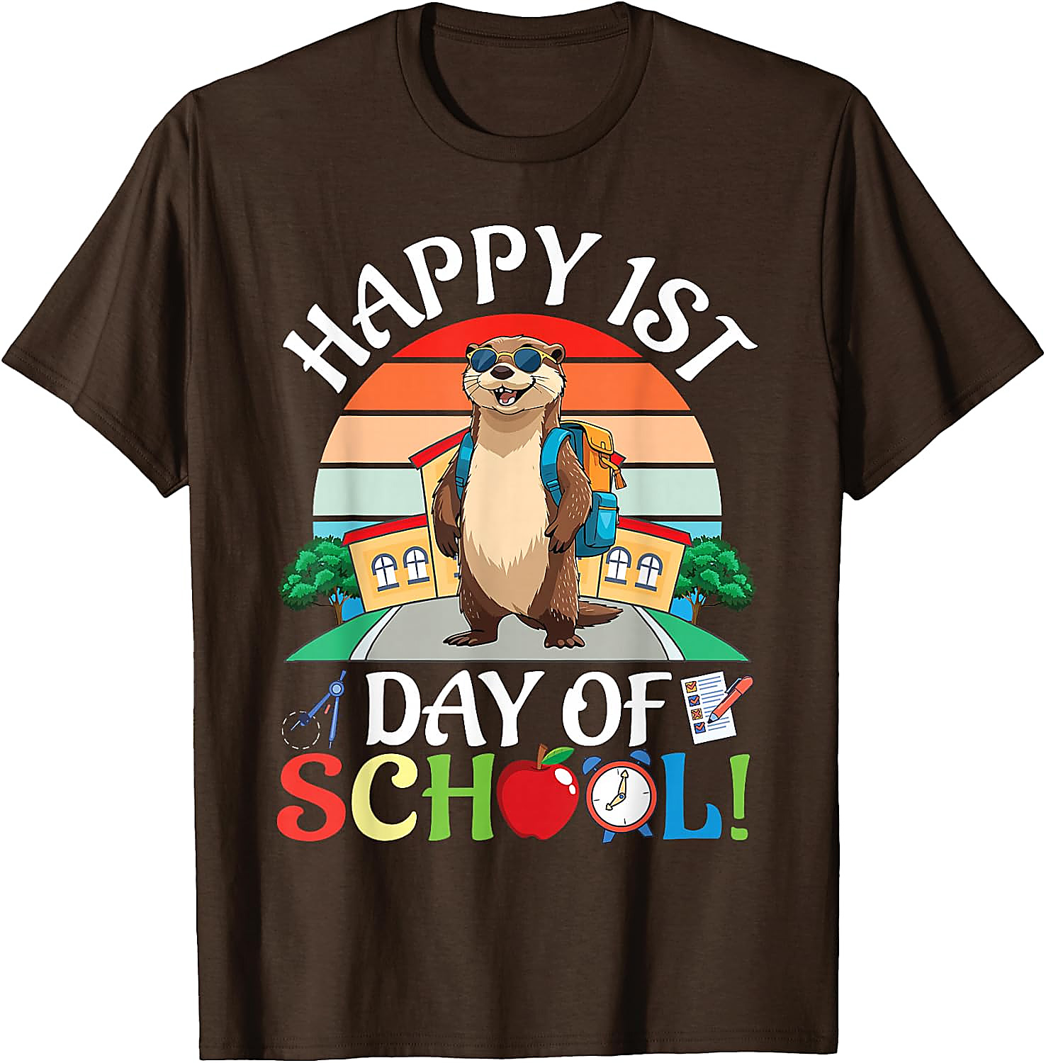 Happy 1st Day of School Otter T-Shirt | Funny Kids Tee