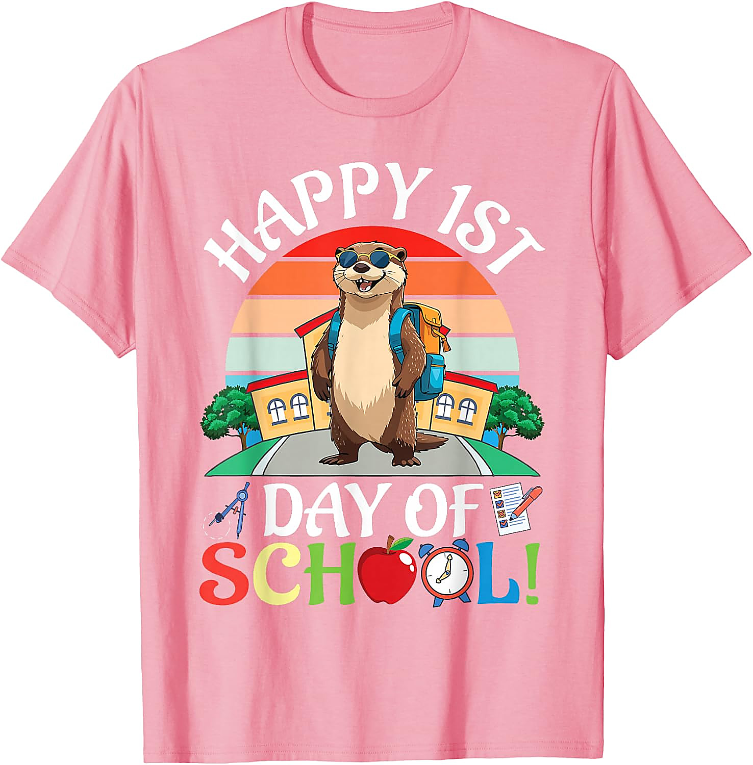 Happy 1st Day of School Otter T-Shirt | Funny Kids Tee