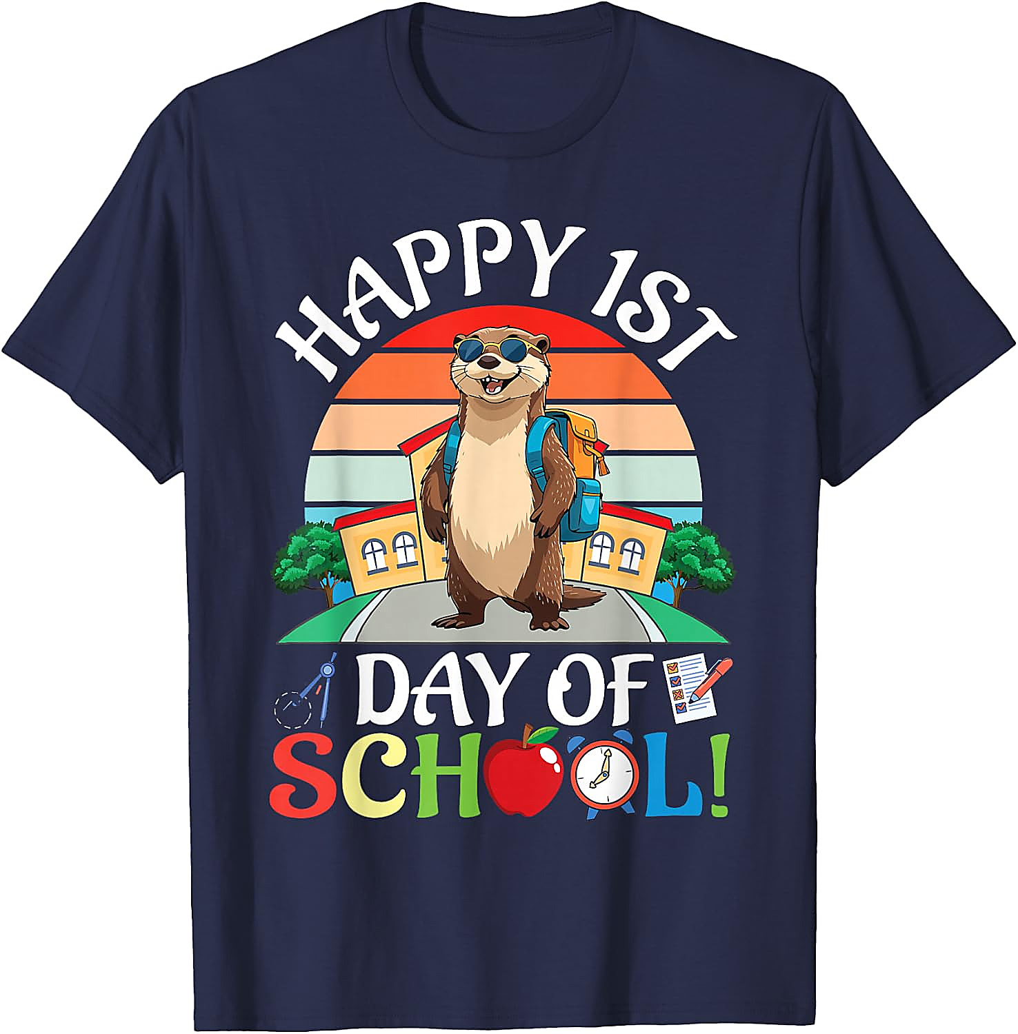 Happy 1st Day of School Otter T-Shirt | Funny Kids Tee