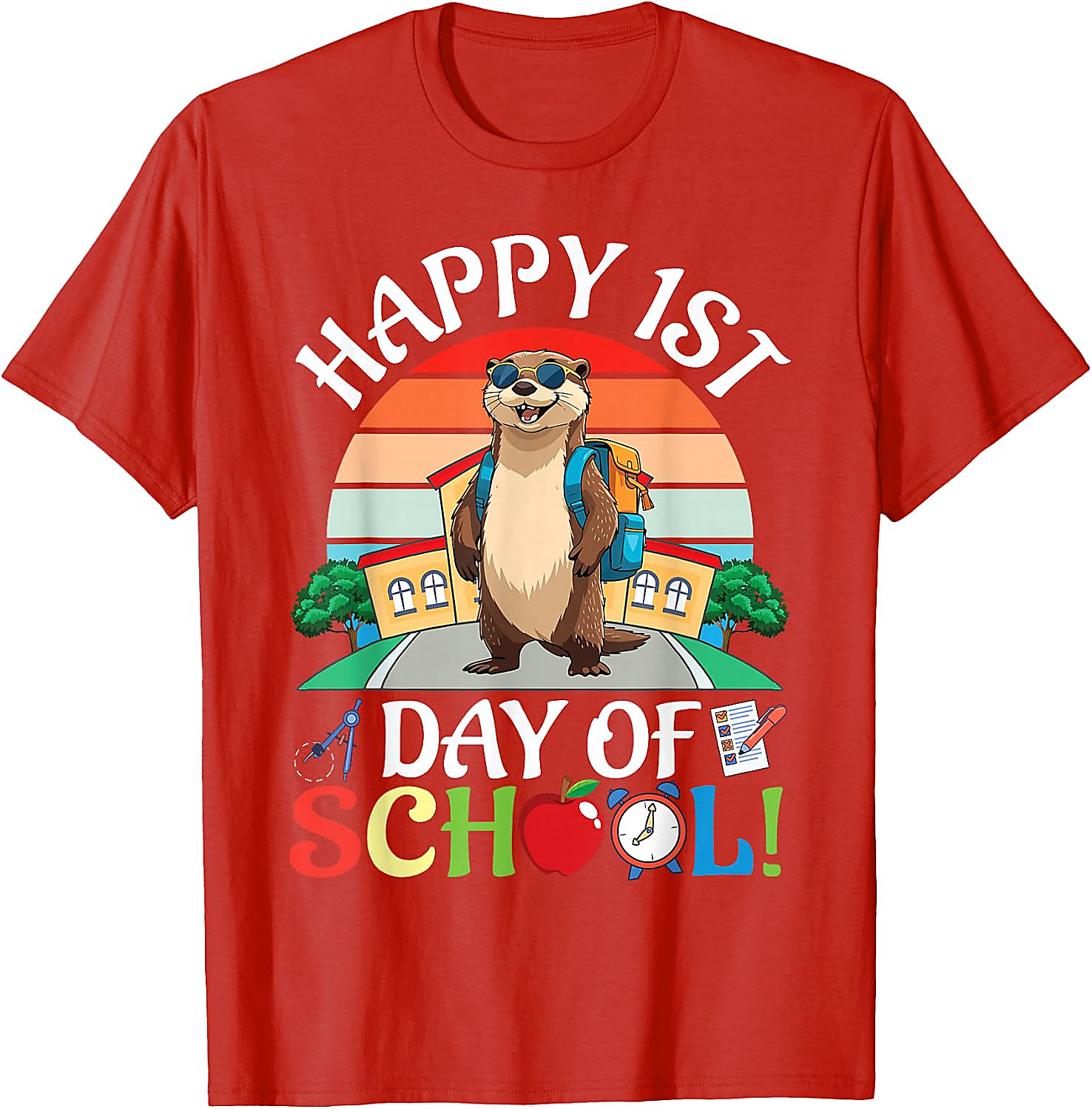 Happy 1st Day of School Otter T-Shirt | Funny Kids Tee