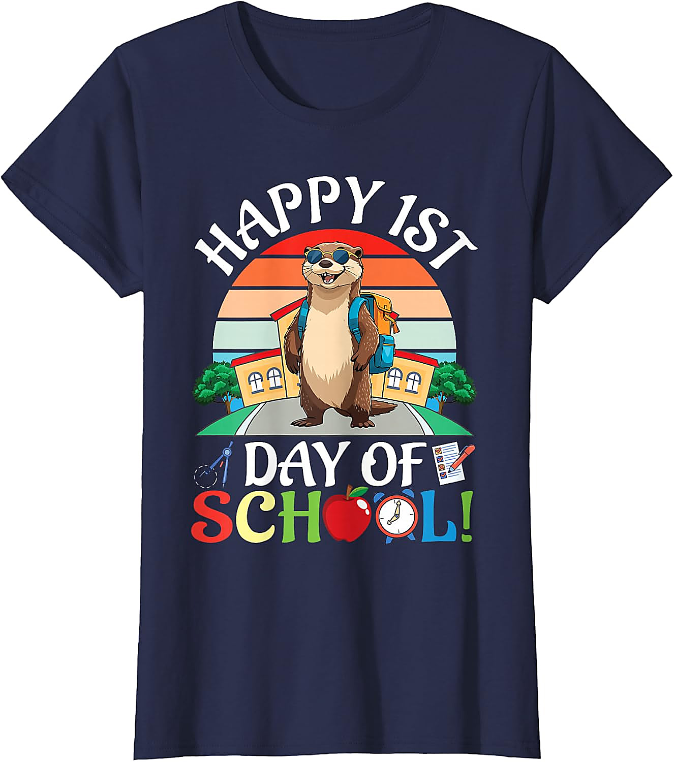 Happy 1st Day of School Otter T-Shirt | Funny Kids Tee