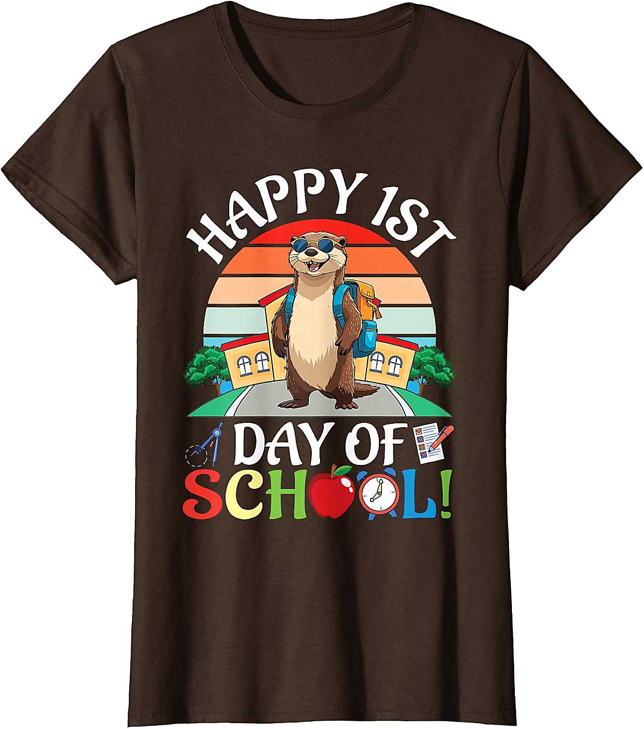Happy 1st Day of School Otter T-Shirt | Funny Kids Tee