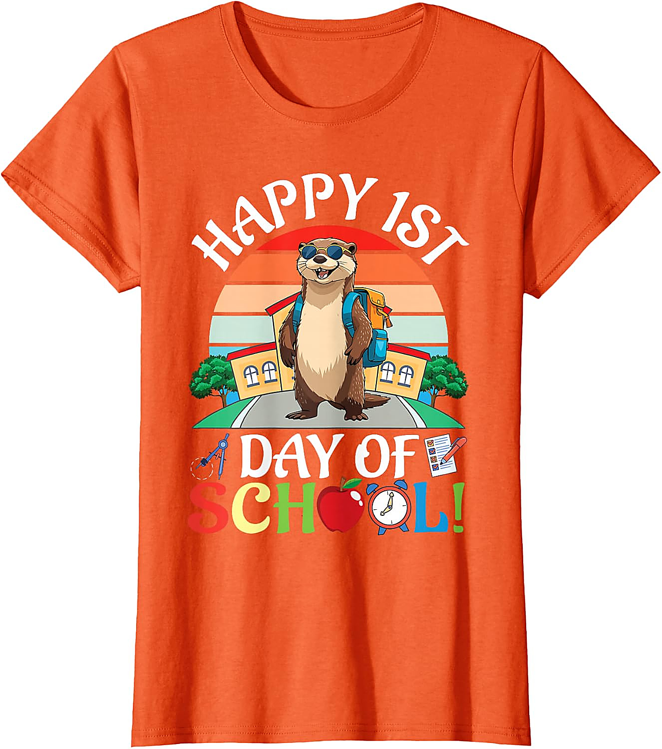 Happy 1st Day of School Otter T-Shirt | Funny Kids Tee