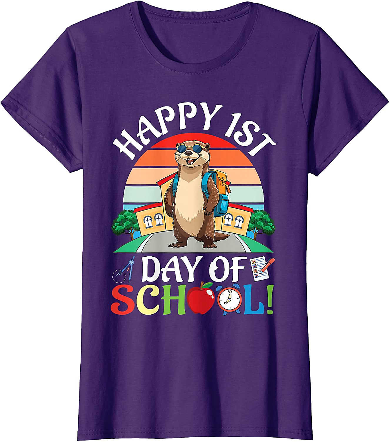 Happy 1st Day of School Otter T-Shirt | Funny Kids Tee